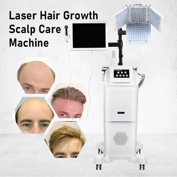 Professional Low Level Laser Hair Regrowth Machine Scalp Anti-inflammatory Hair Health Care & Follicle Detection Diode Laser Anti-hair Loss
