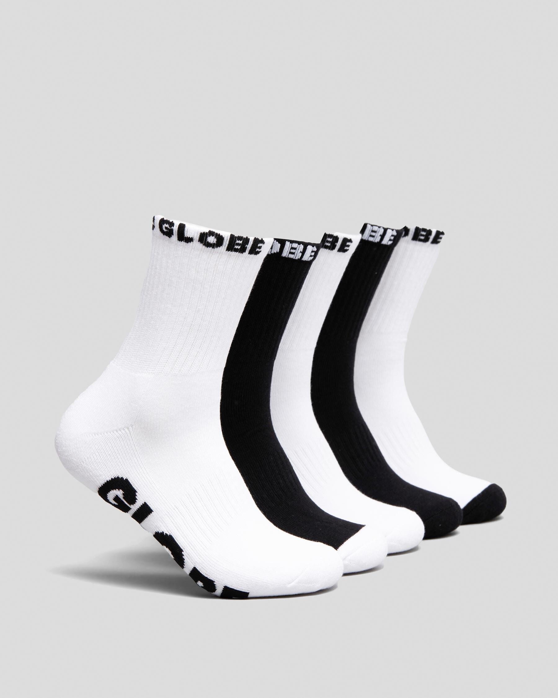Globe Men's Quarter Crew 5 Pack Socks