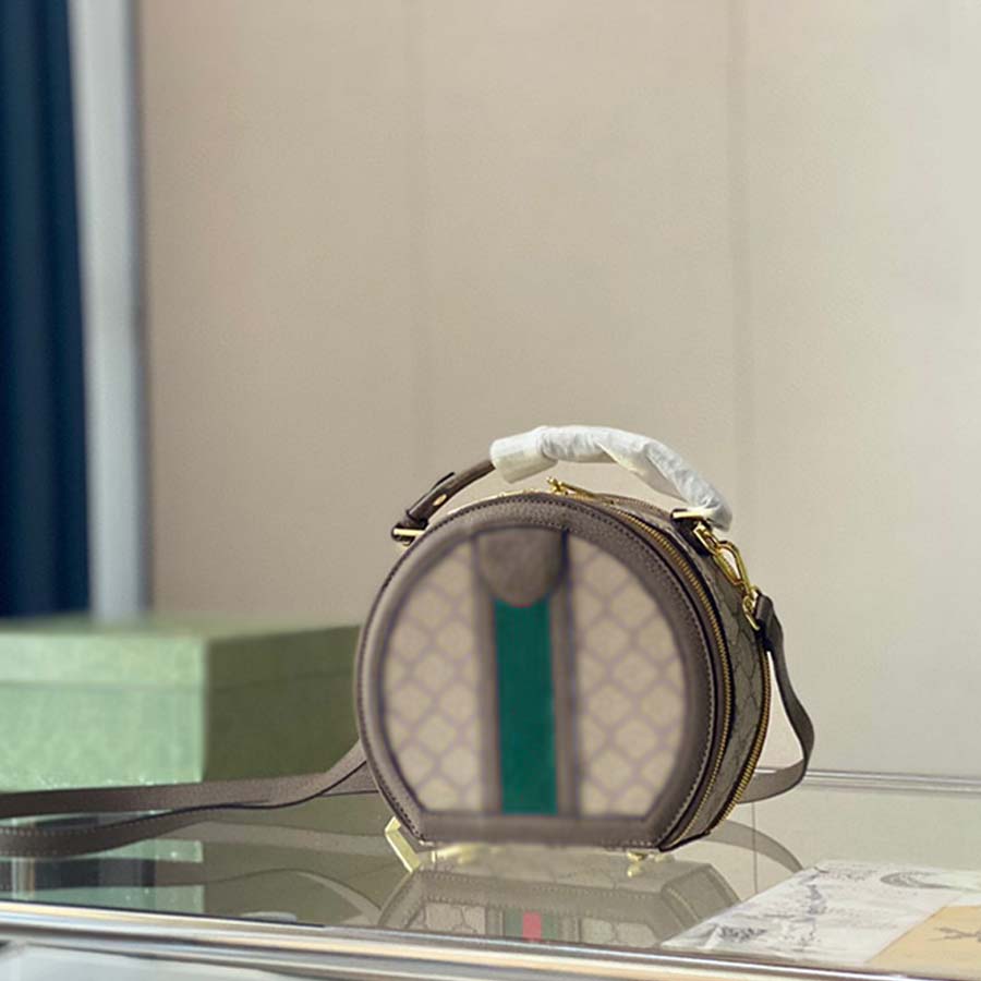Designer Ophidia Round Shoulder Bags Women Handbag Purses Boite Chapeau Bag Classic Letters Totes Crossbody Top with Box