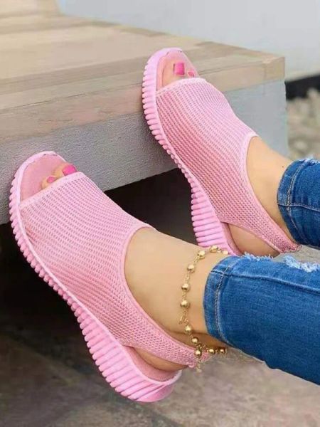 Women Mesh Fish Platform Shoes Women&#039;s Closed Toe Wedge Ladies Light Casual Sandals atillas Muje 2024 e158