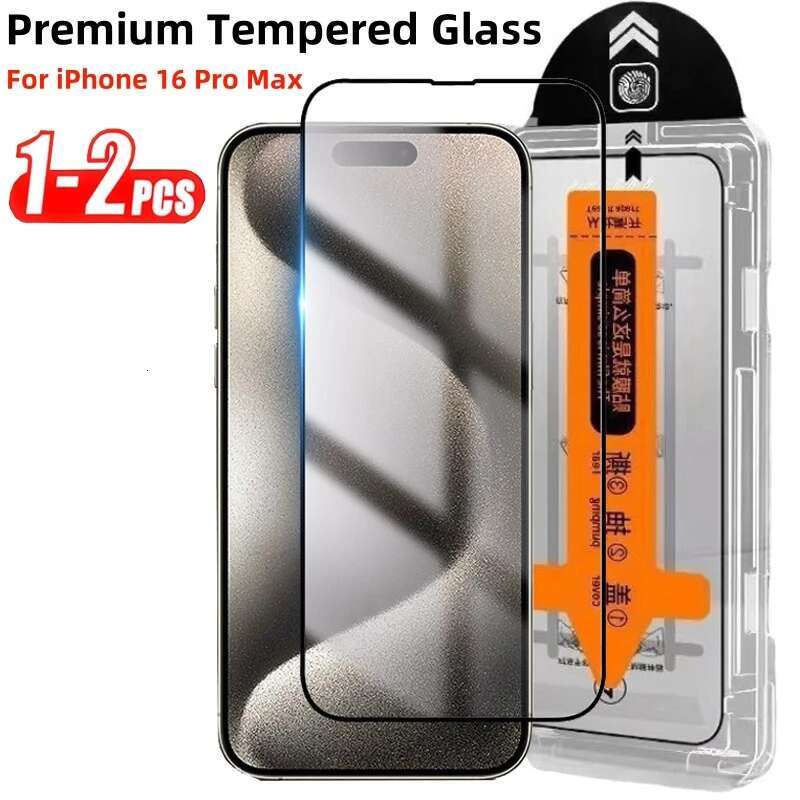 1-2PCS Premium Tempered For iPhone 15 Plus 16 Pro Max Easy Installation Glass Dust Free Screen Protector
