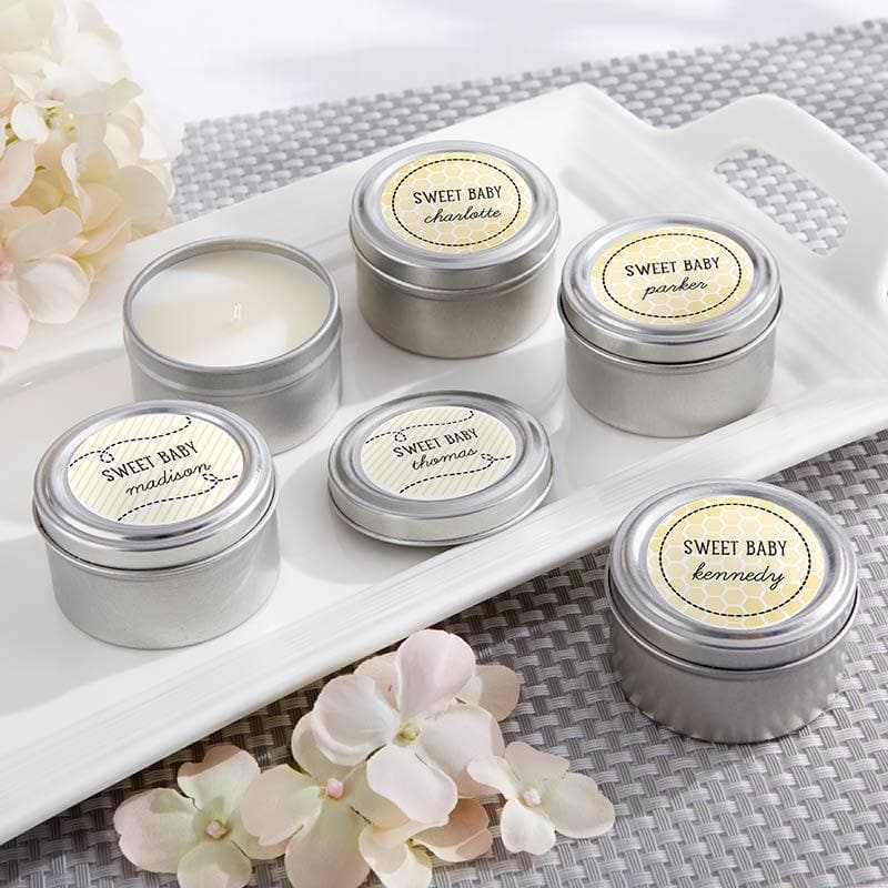 Personalized Sweet as Can Bee Travel Candle Tin