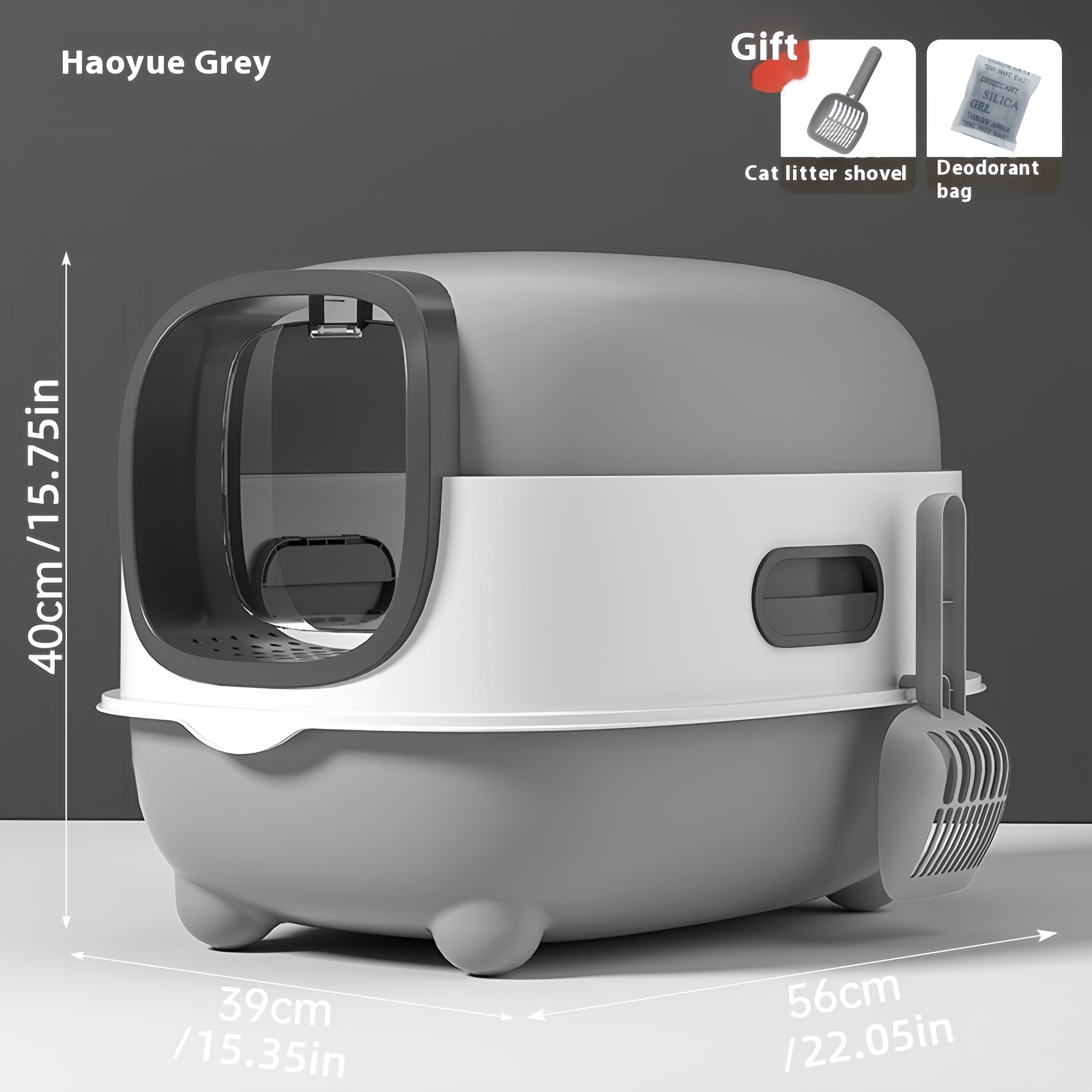 TEMU Large Cat Litter Box With Lid, Cat Litter Box With , Fully Enclosed, Odor Isolation, Foldable Design, Mini Kitten, Universal Fat Cat, With Uv