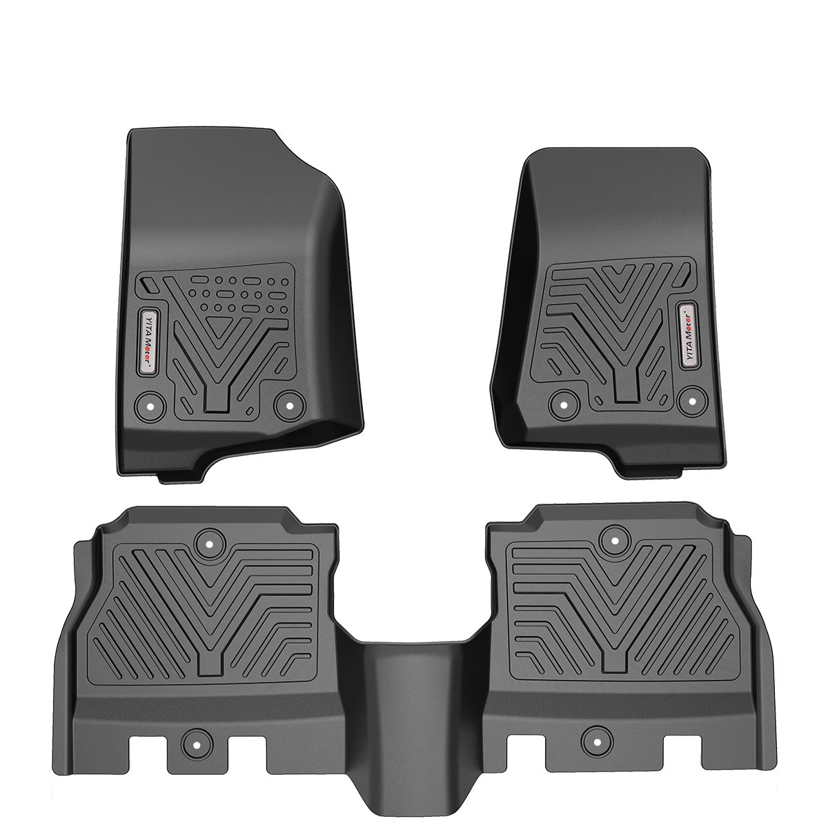 YITAMOTOR® 2018-2025 Jeep Wrangler JL 4-Door Floor Mats, 1st & 2nd Row All Weather Protection