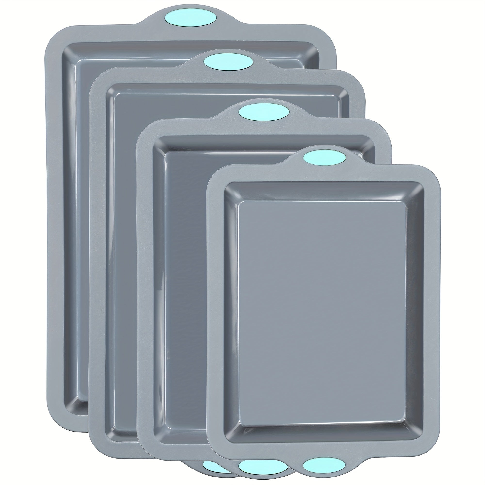 TEMU Silicone Baking Pans Set, 4 Pieces Nonstick Bakeware Set With Baking Pans, Baking Sheets, , Cake Pan With Metal Reinforced Frame More Strength