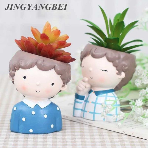 Planters Pots Flower Boy Plants vase European Style Succulent Plants Planter Pot Mini Bonsai Cactus Flower Pot Home Decor Craft H241206
