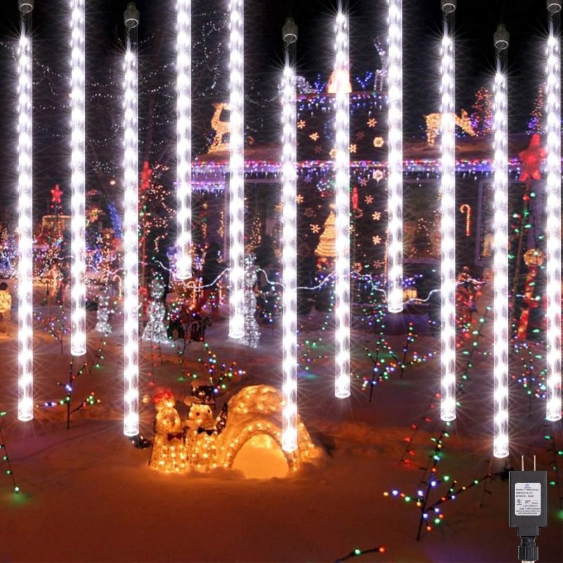 TEMU Inch 10 Tubes Meteor Shower Lights 360 Led, Drop Lights For Christmas Home Decor