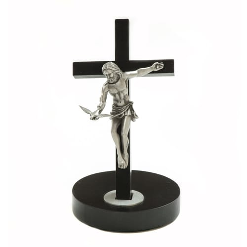 Black Painted Walnut &amp;quot;Gift Of The Spirit&amp;quot; Crucifix, Removal Base 8''