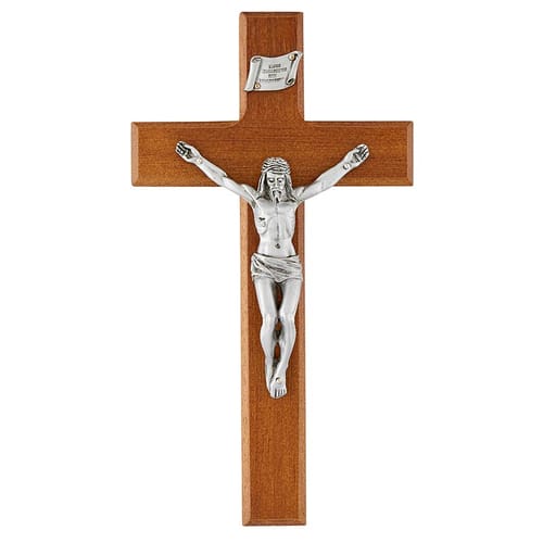 Walnut Holy Shroud Of Turin Crucifix 8''