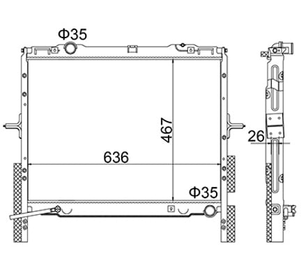 Radiator, engine cooling HART 622 274
