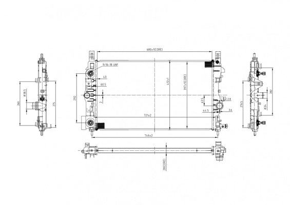 Radiator, engine cooling HART 618 586