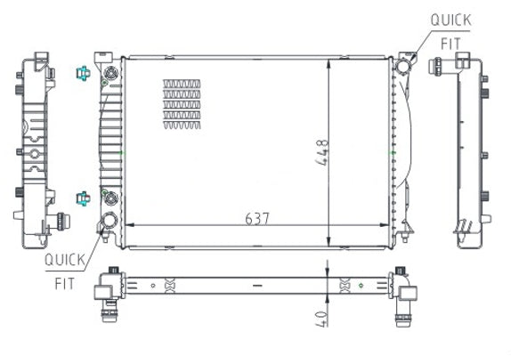 Radiator, engine cooling HART 643 019