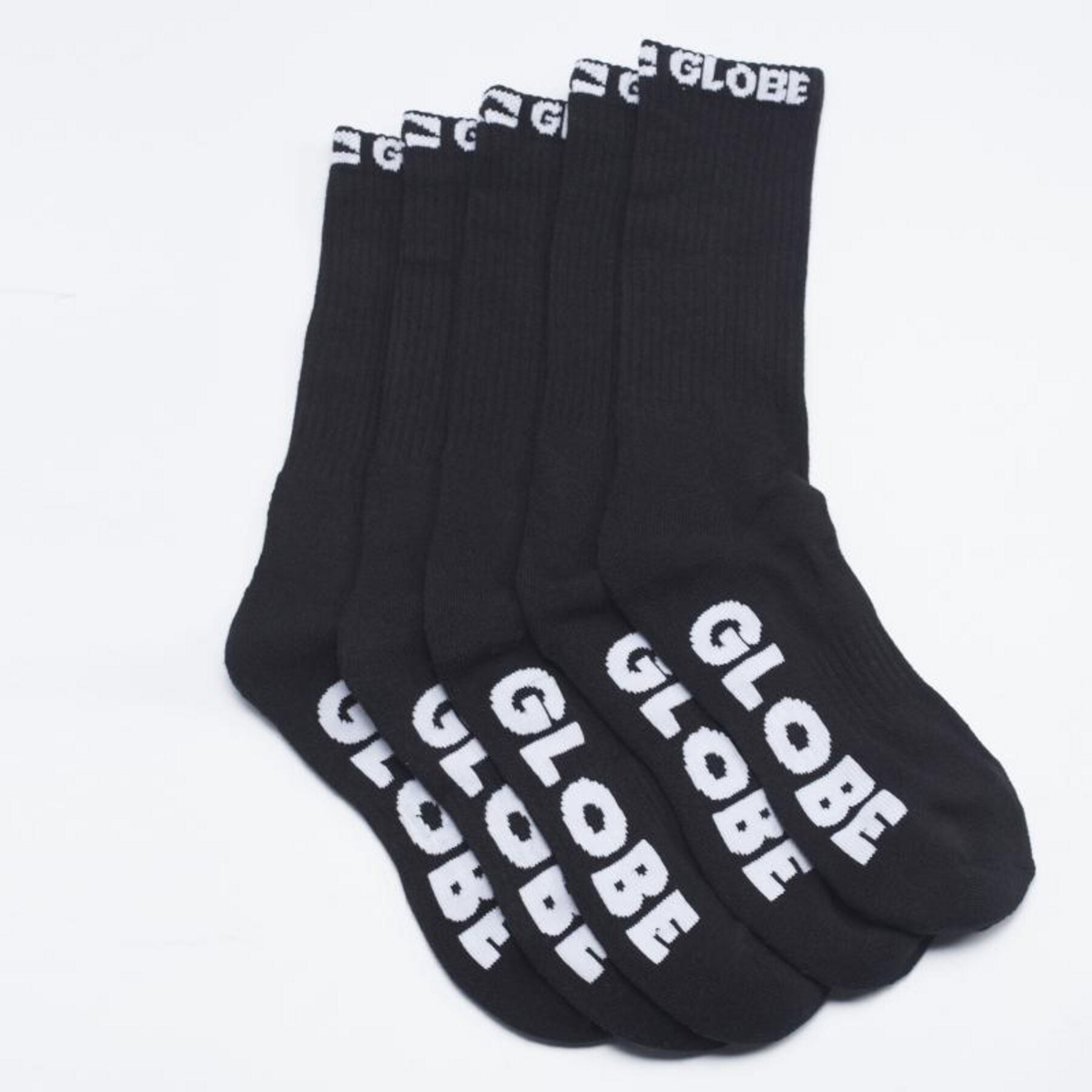 Globe Men's Black Out Crew Socks 5 Pack