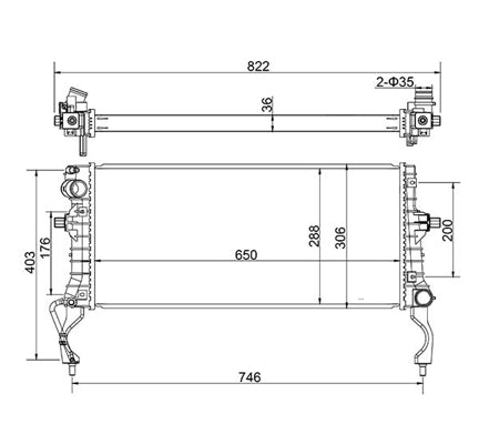 Radiator, engine cooling HART 647 025
