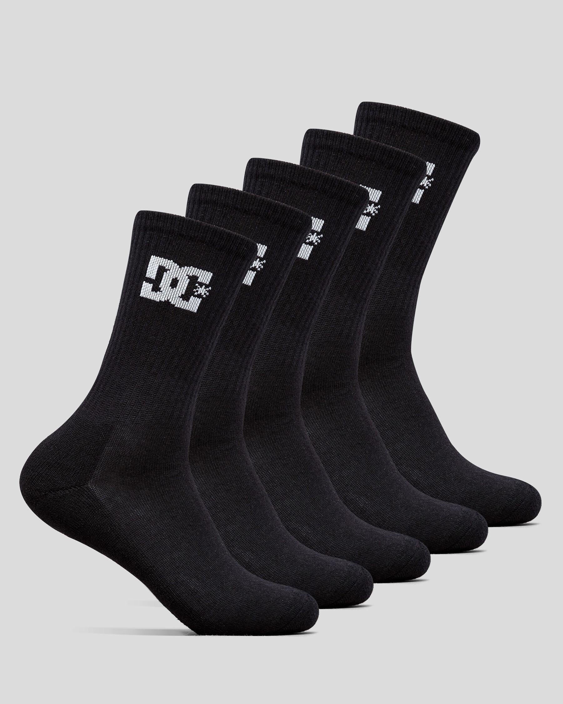 DC Shoes Men's Dc Crew Socks 5 Pack in Black