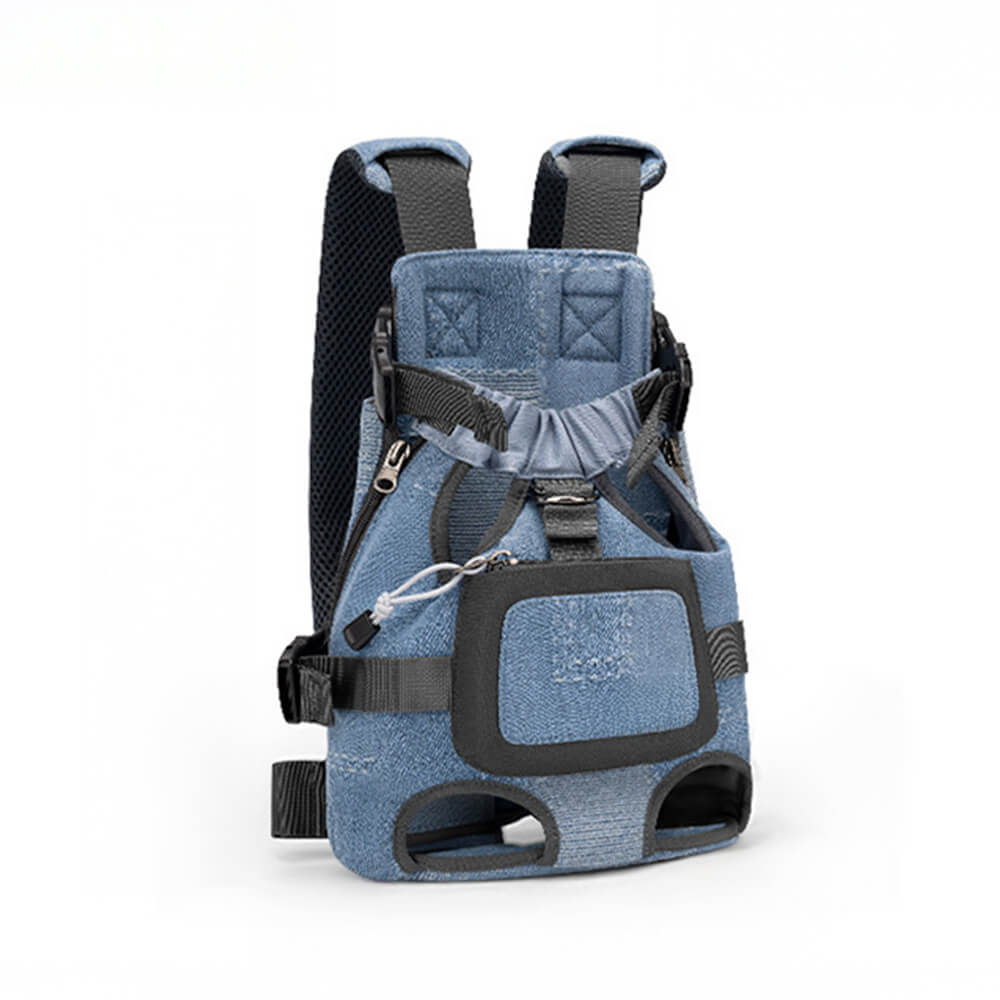 Breathable and Adjustable Portable Front-Hugging Backpack Dog Travel Bag, Cowboy - S