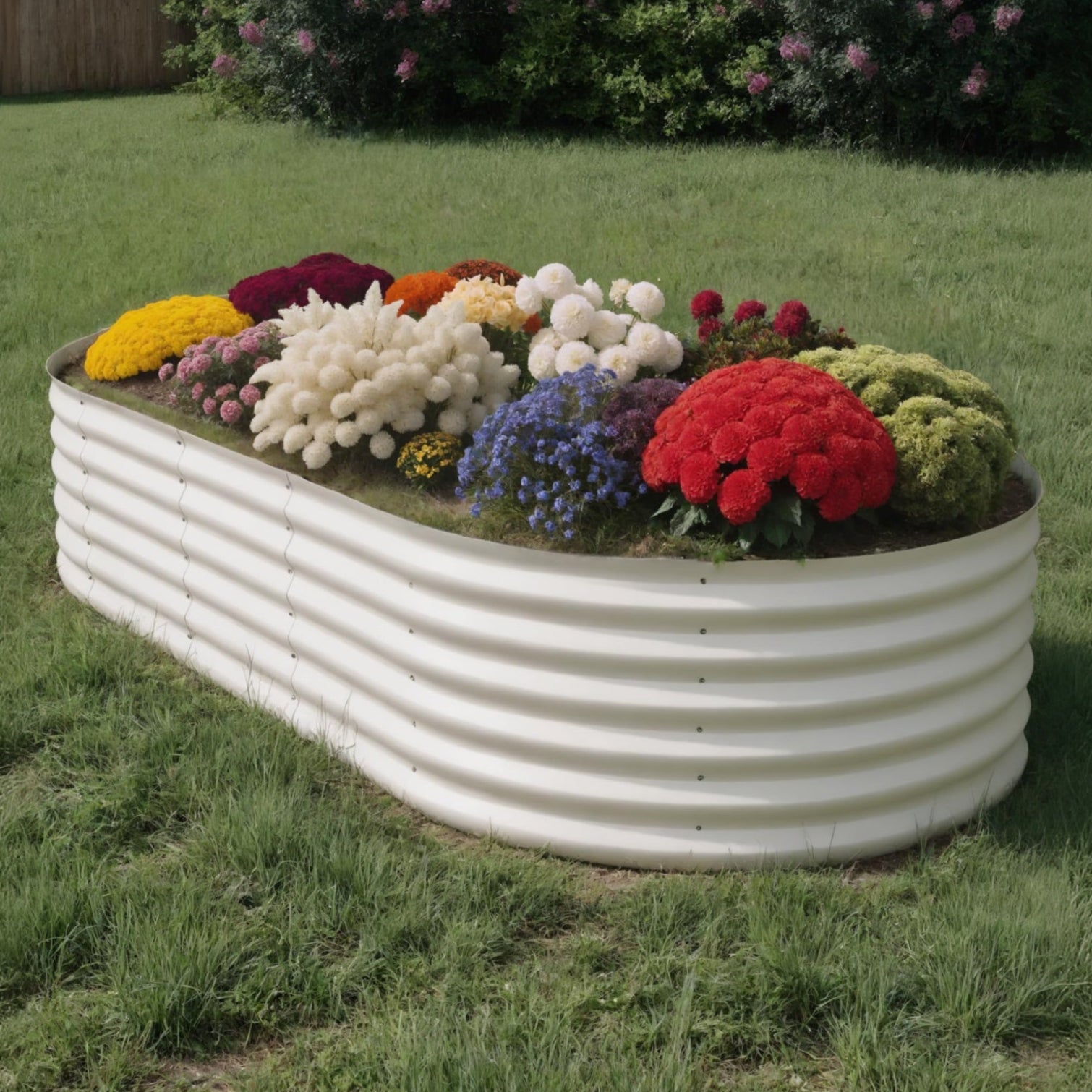 Garvee Raised Garden Bed 10x4x1.5ft Galvanized Steel Durable Rust-Resistant Easy Assembly Open-Bottom Design Outdoor Vegetable Flower Planter