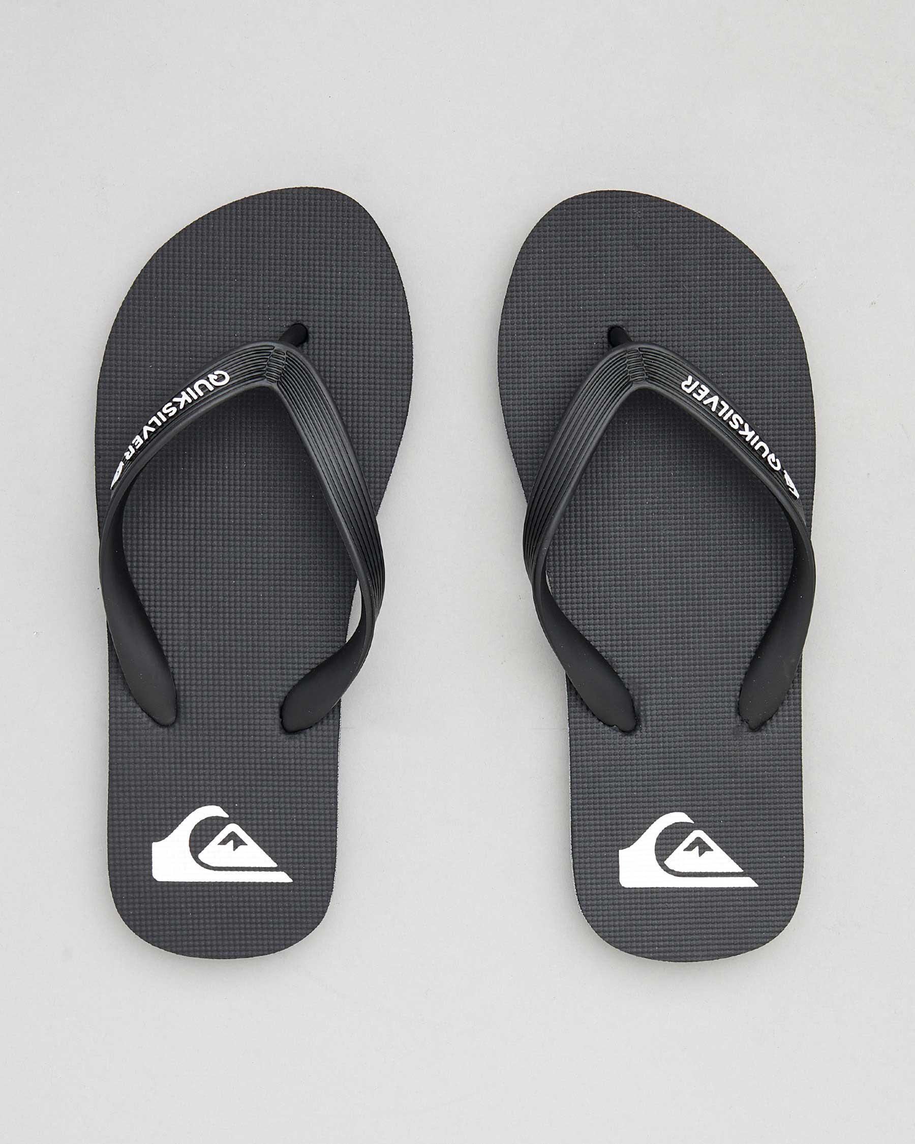 Quiksilver Boy's Molokai Youth Flip Flops in Black