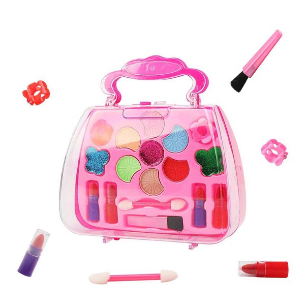 Childrens cosmetic box family toy lipstick eye shadow portable girl DIY makeup X241128