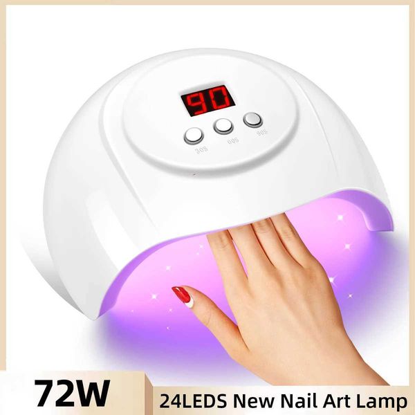 24 bead LED nail lamp with automatic sensor 3Timer set 72W professional UV light nail dryer used for fast curing gel polishing salon tools M