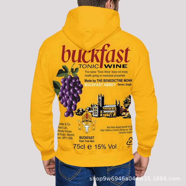 European and American new winery 3D digital printed street sports shirt men&#039;s hooded casual sweatshirt