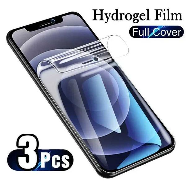 3PCS Soft Hydrogel Film For iPhone 13 Mini 12 11 14 15 Pro Max Screen Protector For iPhone 14 8 6s 7 Plus XR XS SE 2022 Gel FilmT250115
