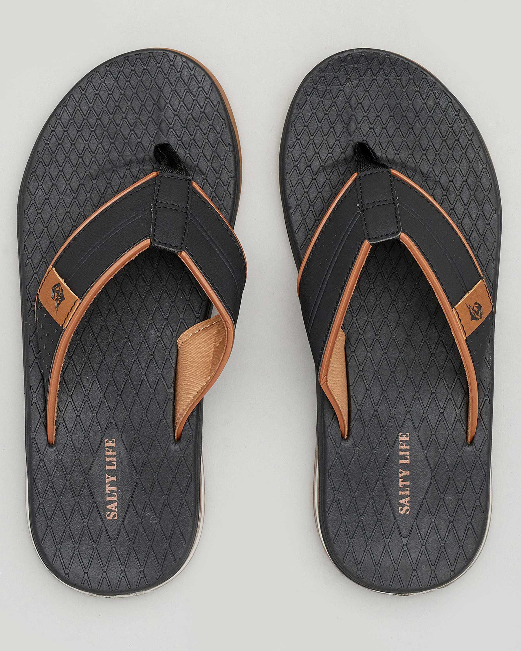 Salty Life Men's Marlin Flip Flops in Black