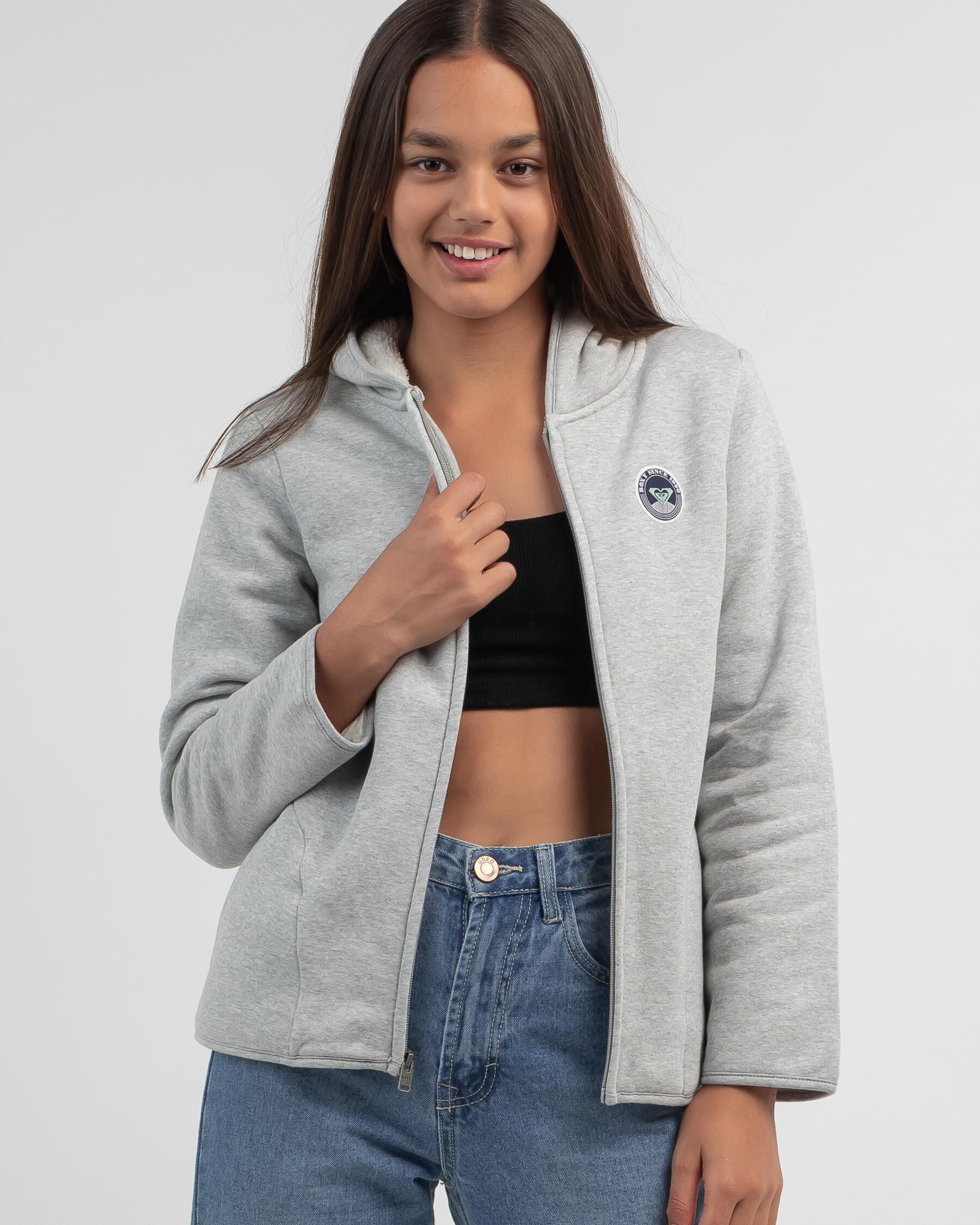 Roxy Girls' Dreamy Lady Hoodie in Grey
