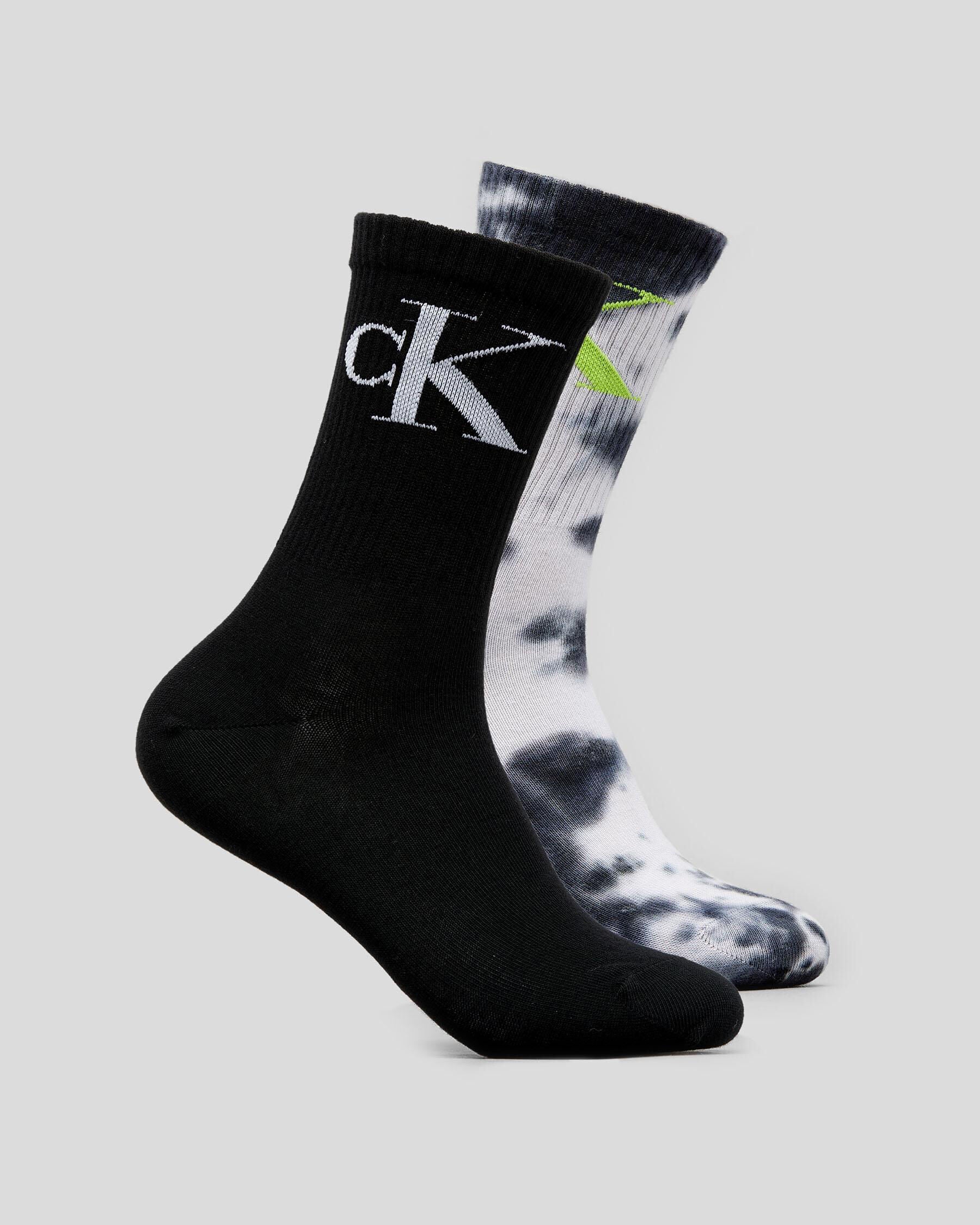 Calvin Klein Women's Ck Monogram Socks Pack in Black