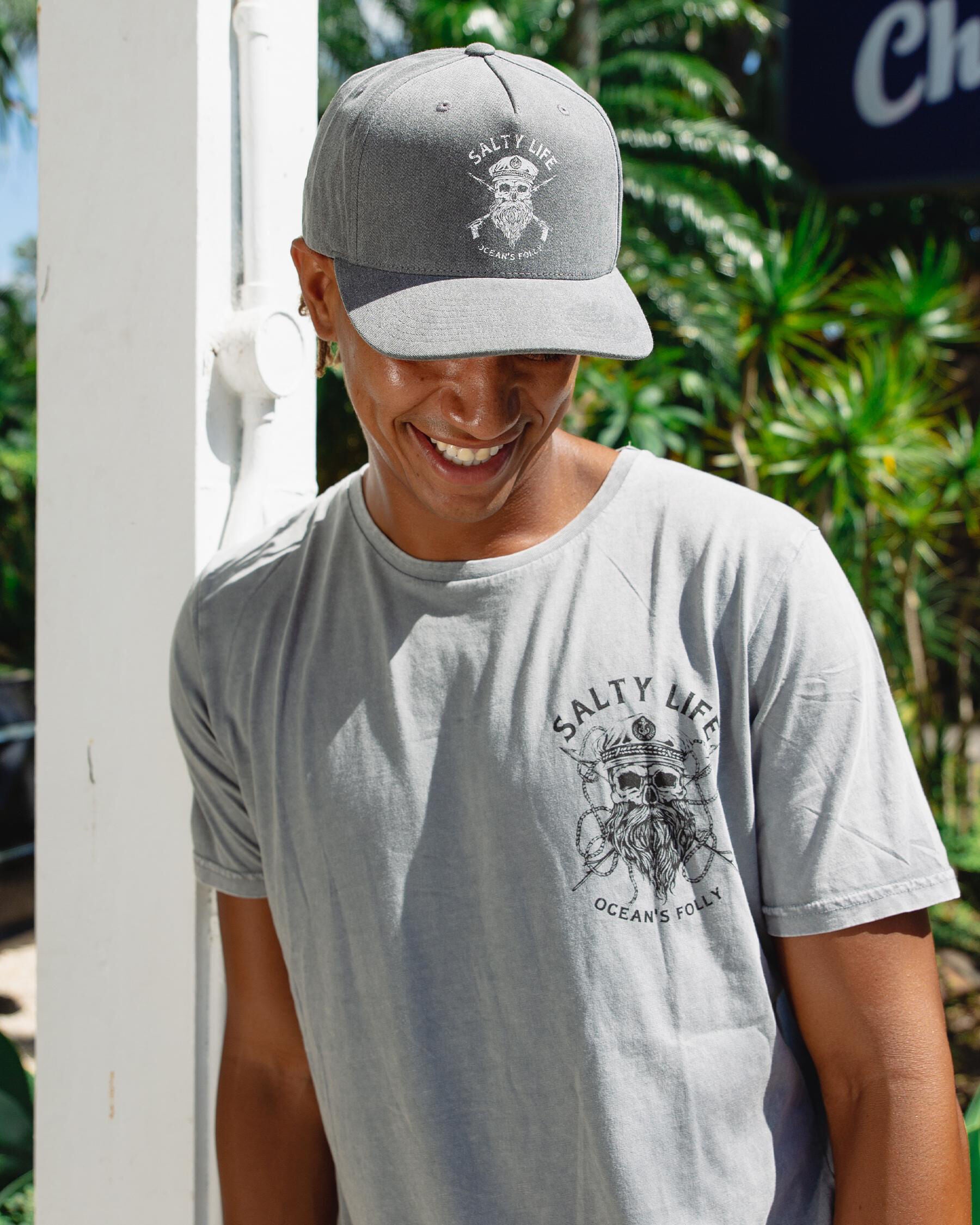 Salty Life Men's Black Beard Snapback Cap