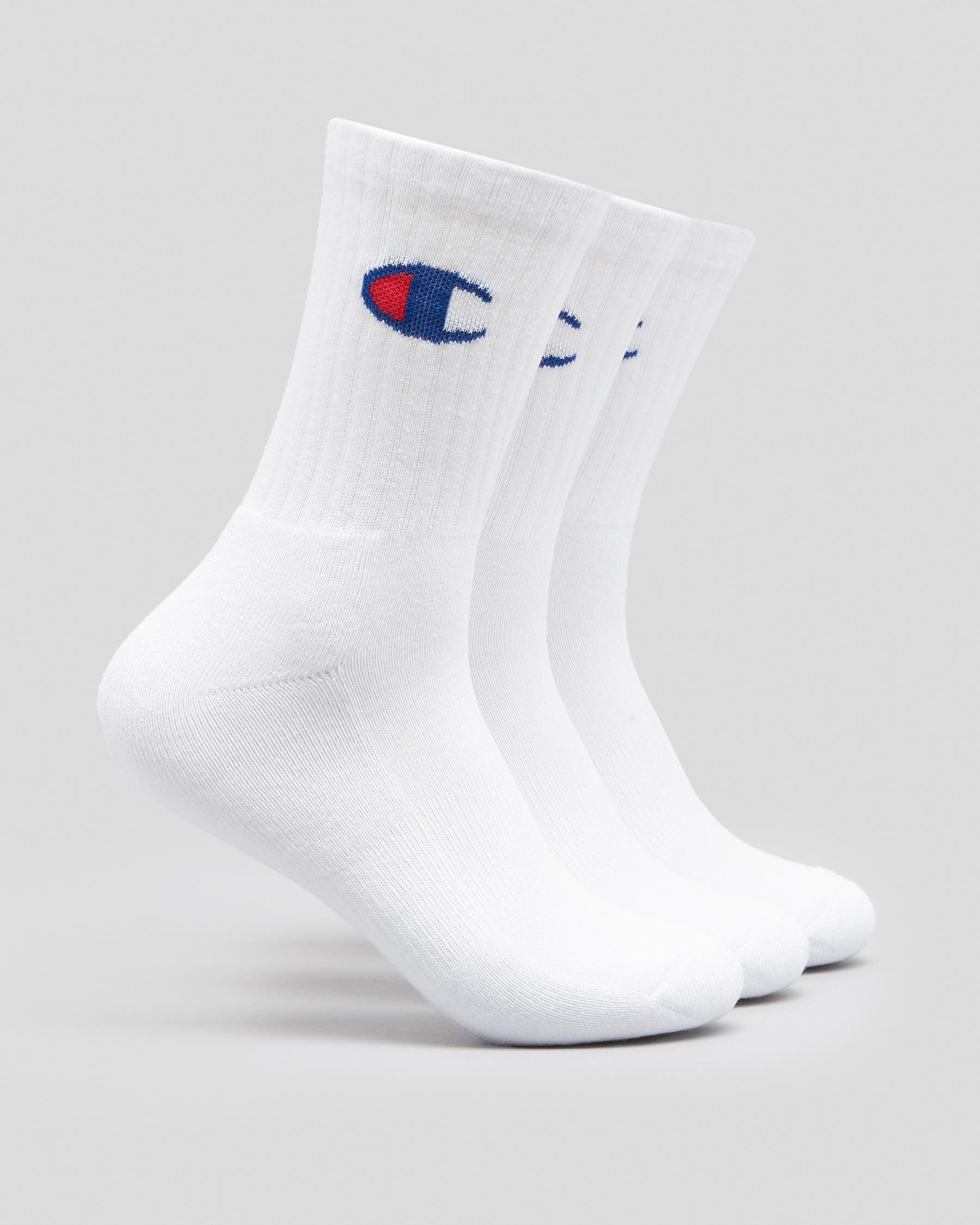 Champion Women's Sport C Logo Crew Socks Pack in White