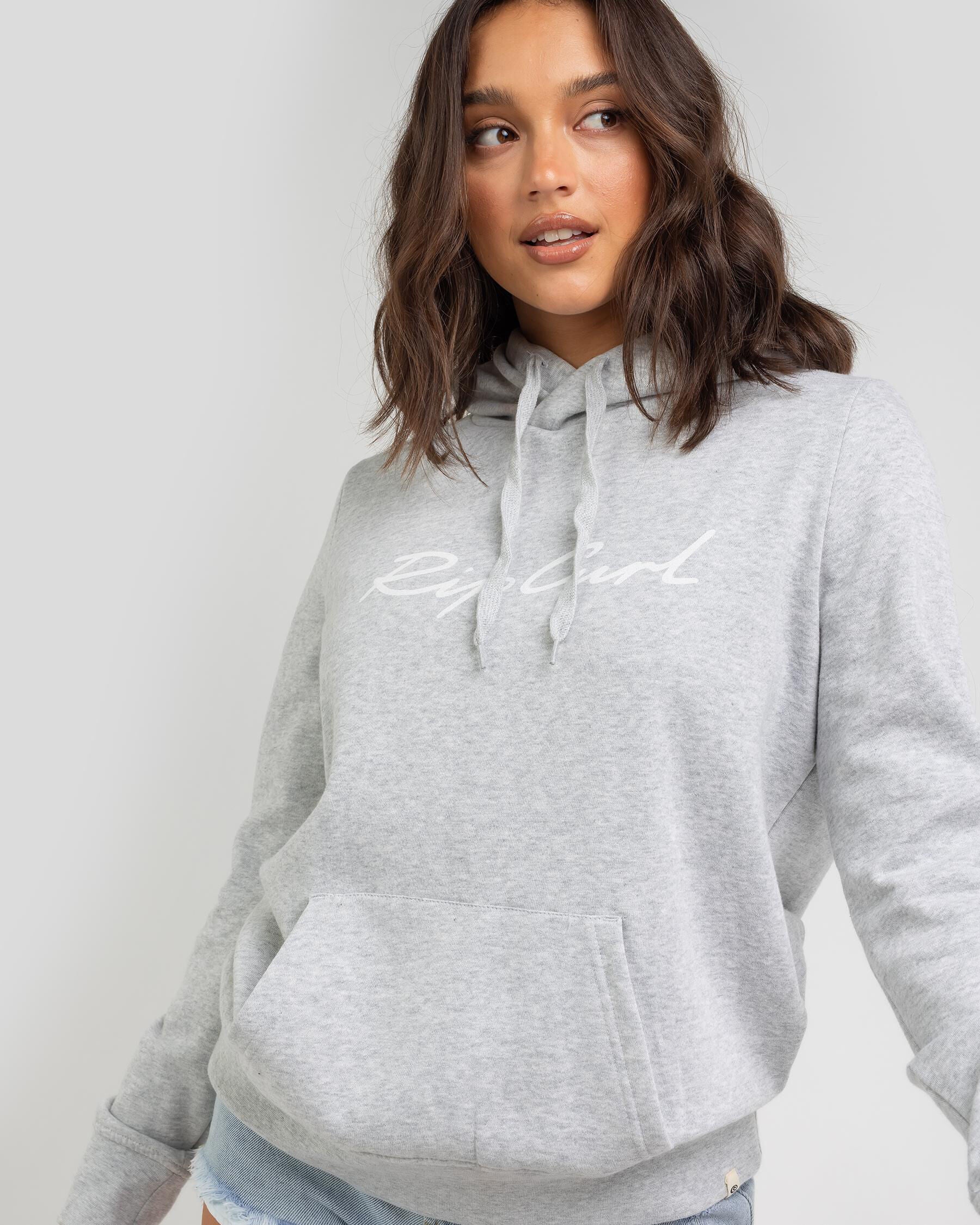 Rip Curl Women's Logo Standard Hoodie in Grey
