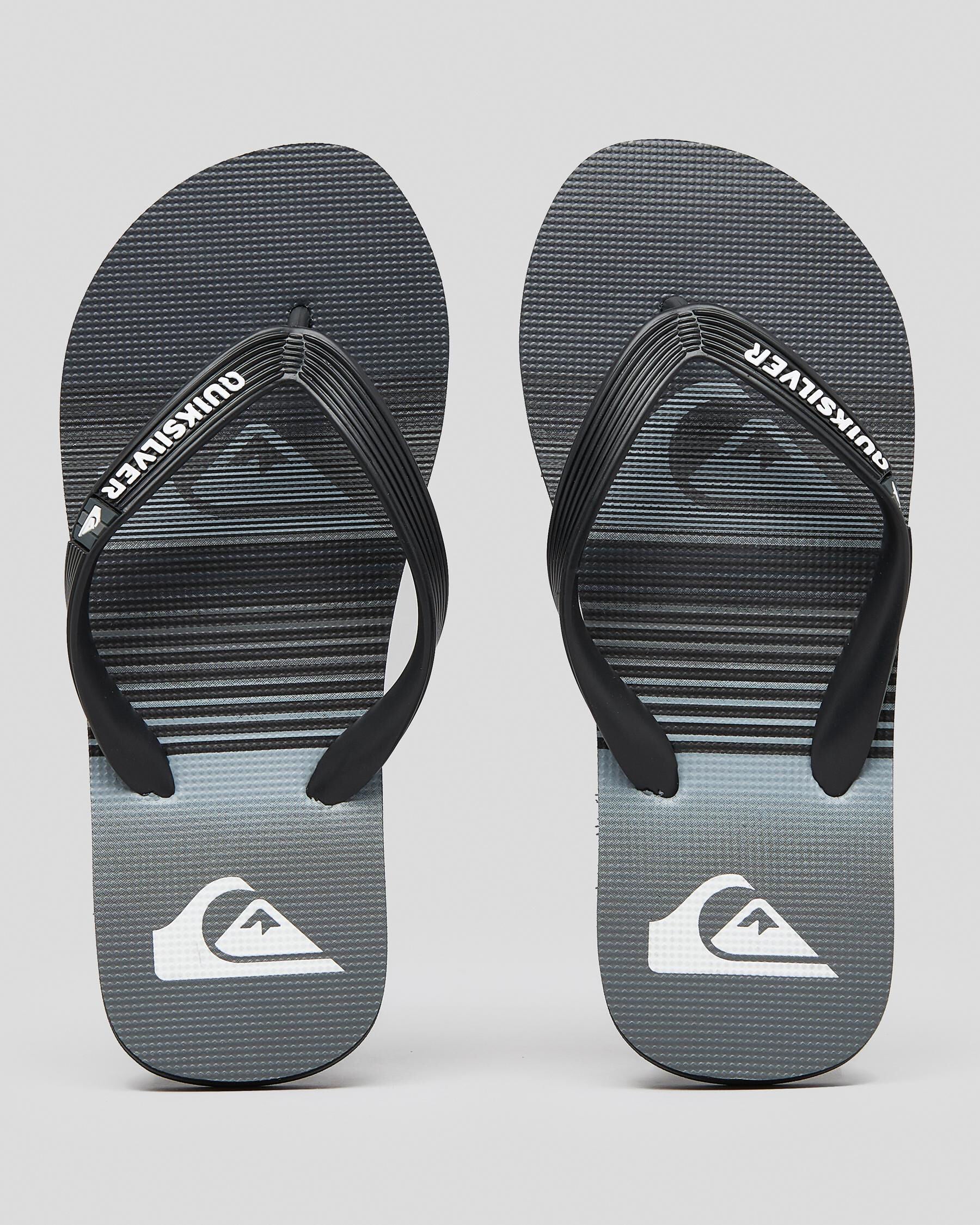 Quiksilver Boys' Molokai Slab Youth Flip Flops in Black