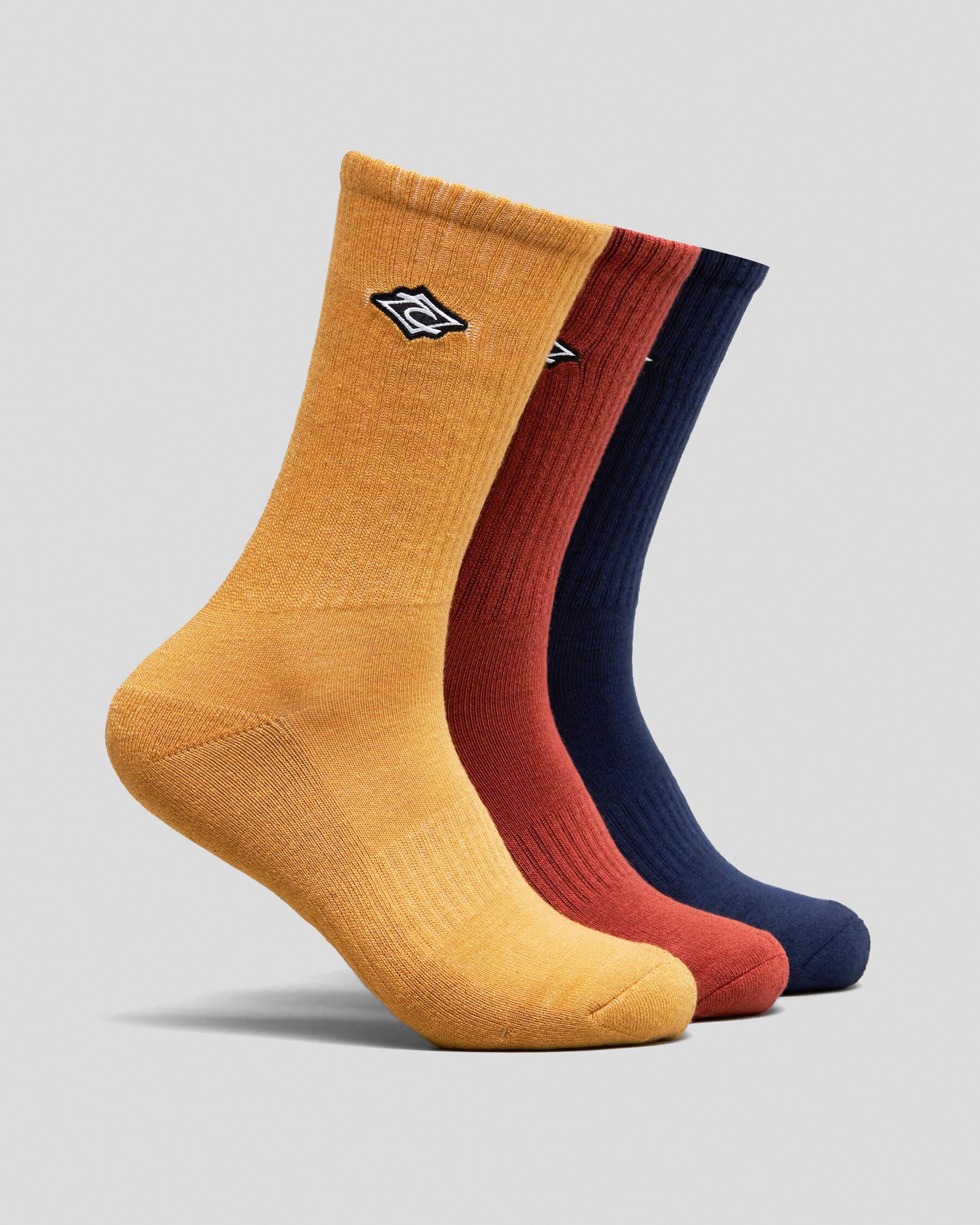 Rip Curl Men's Icons Crew Socks 3 Pack in Navy