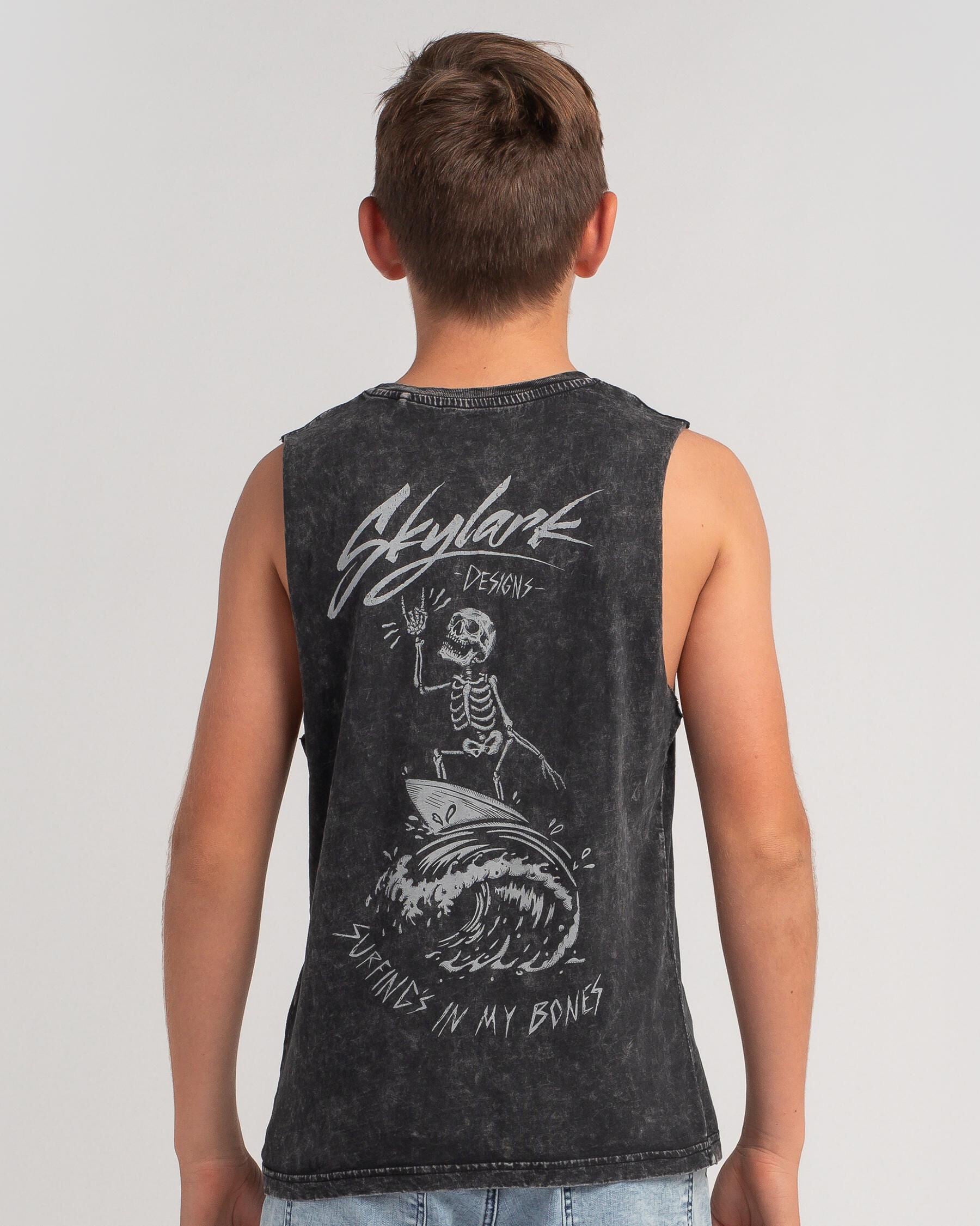 Skylark Boys' Chill Muscle Tank Top in Black