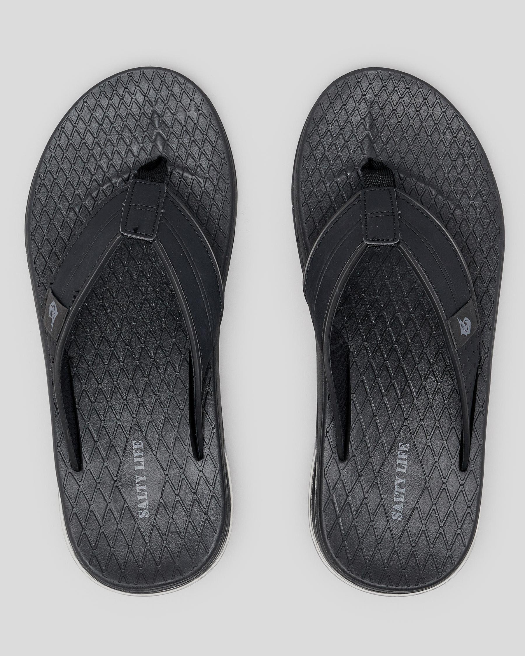 Salty Life Men's Tinny Flip Flops in Black