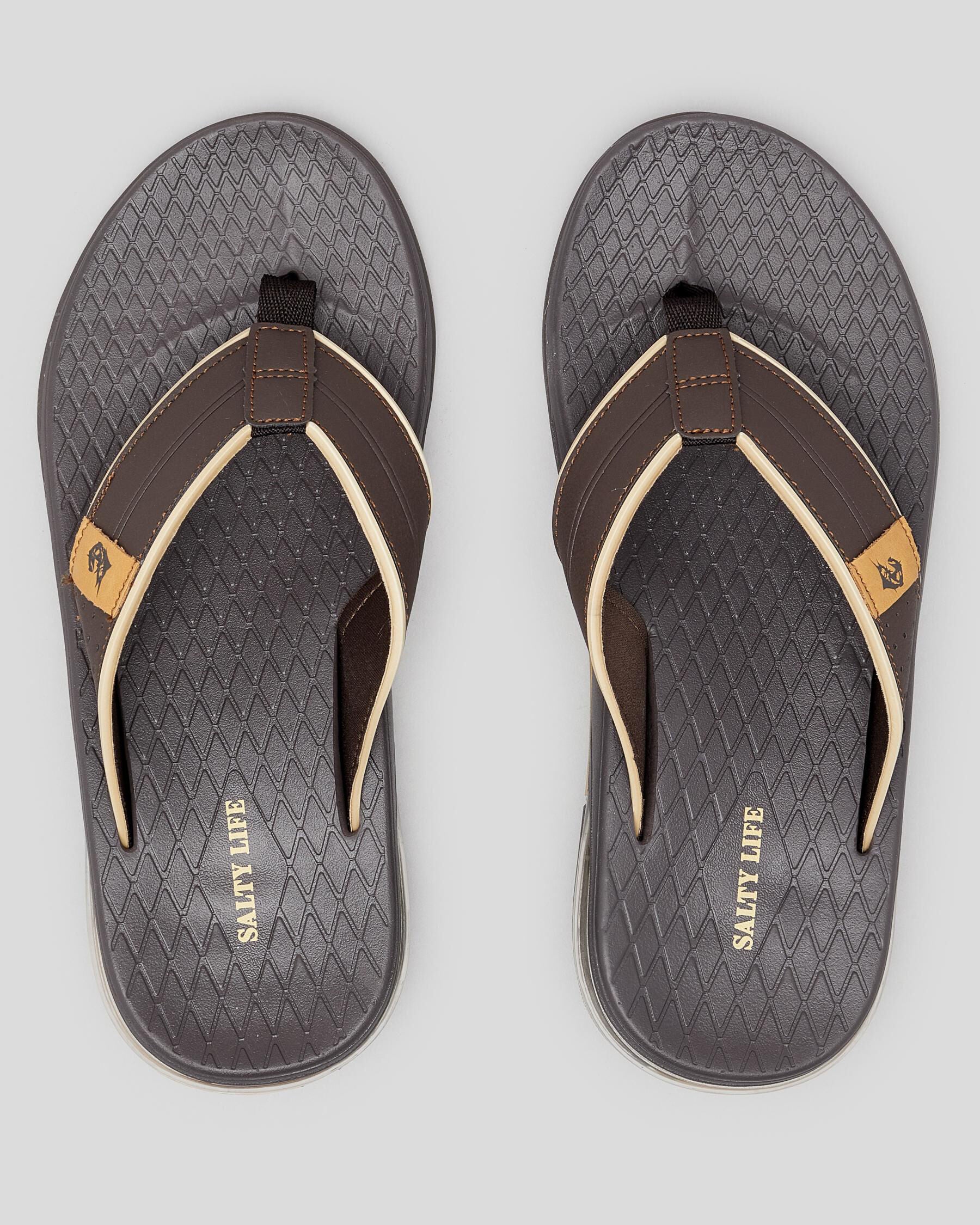 Salty Life Men's Tinny Flip Flops in Brown