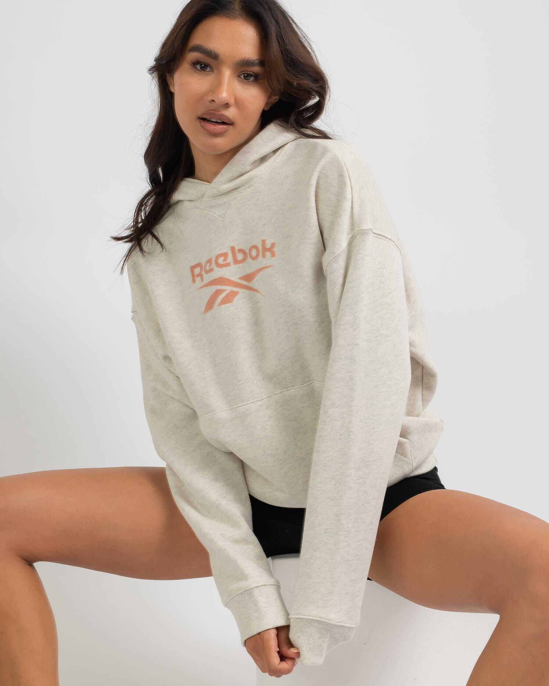 Reebok Women's Cl Pf Big Logo Hoodie in White