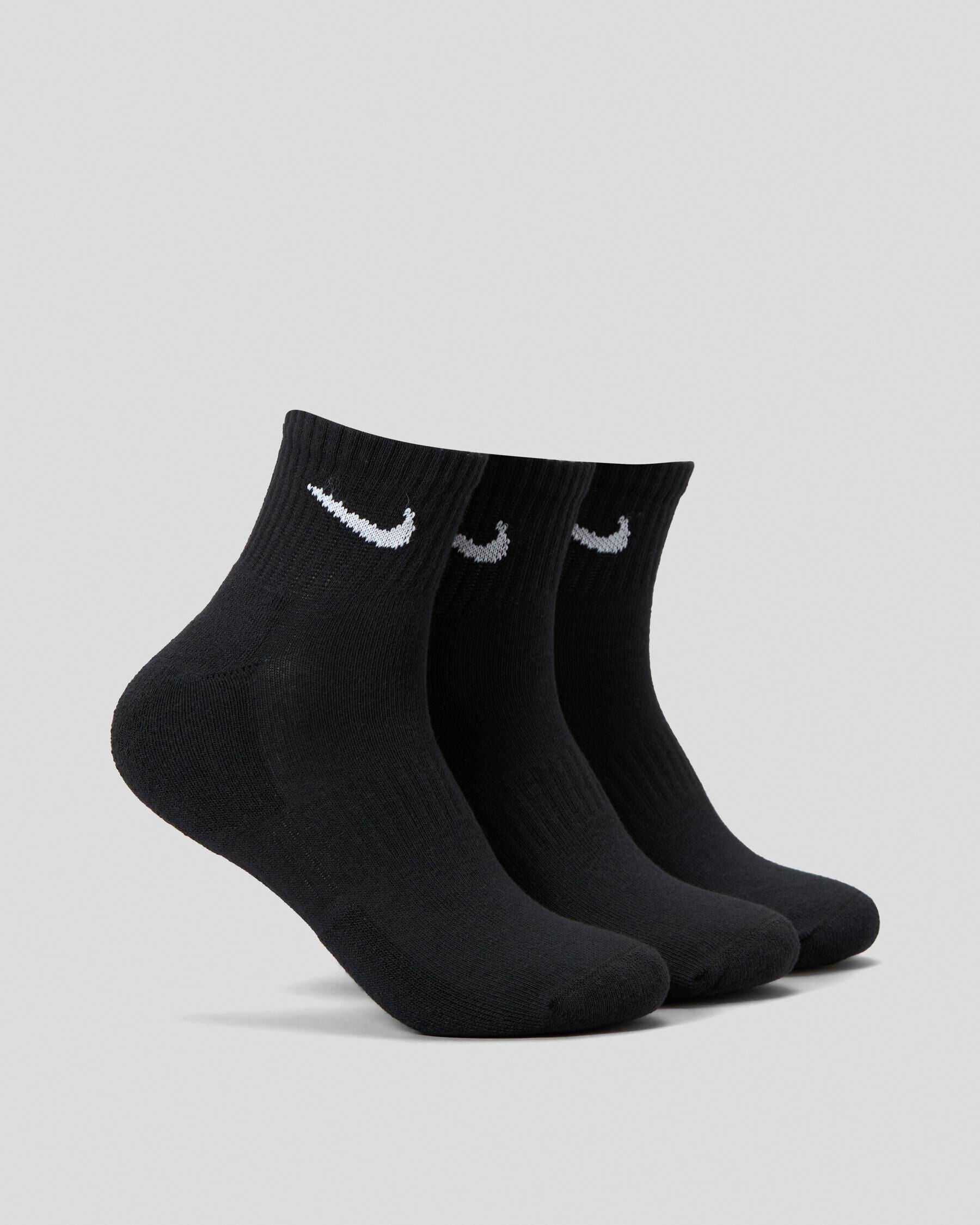 Nike Men's Everyday Cushioned 3 Pack Socks in Black