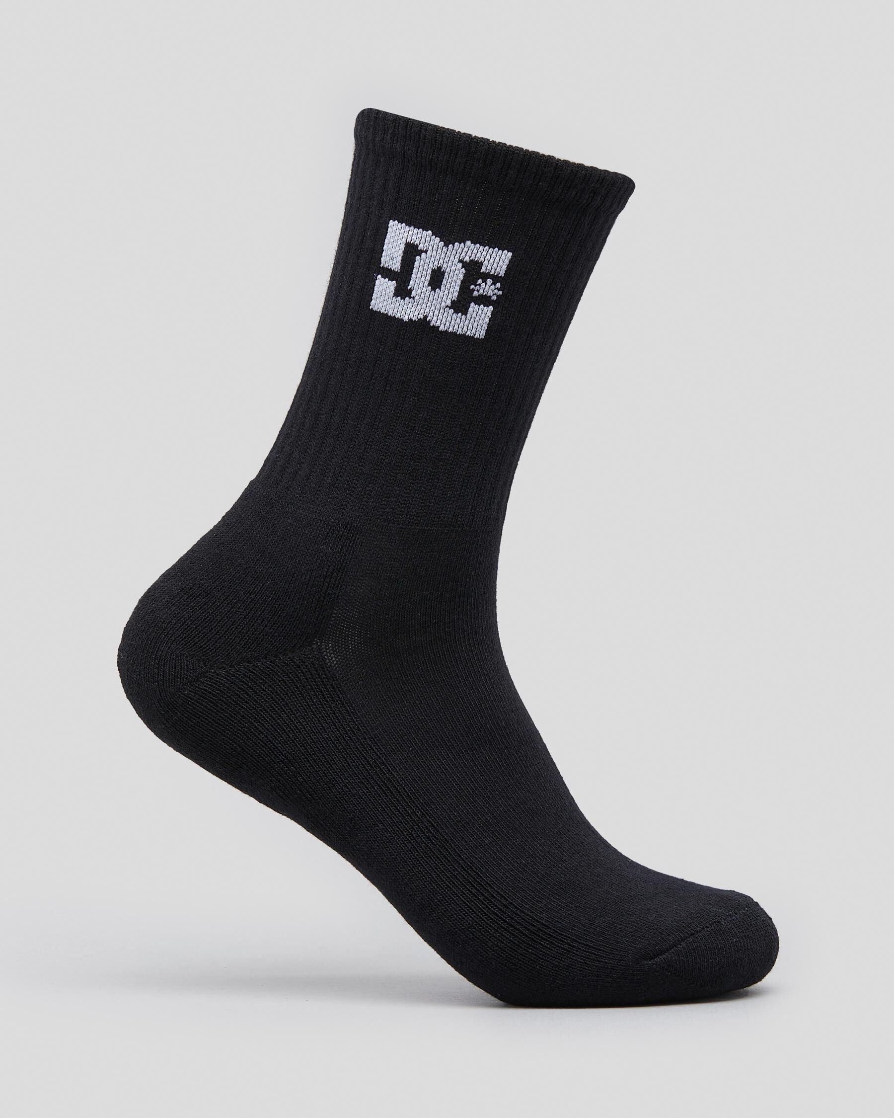 DC Shoes Mens' Spp Dc 5 Pack Crew Socks in Black
