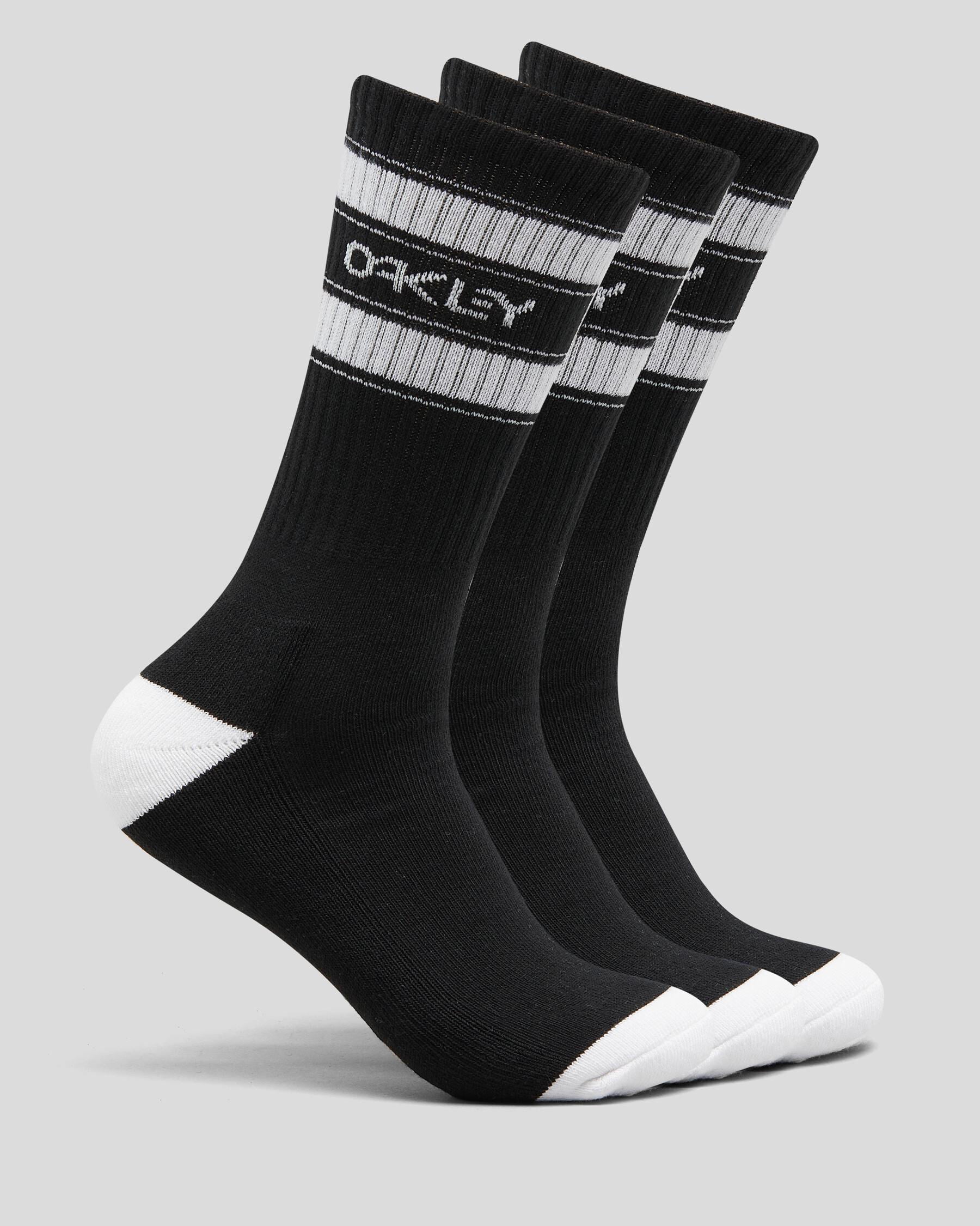 Oakley Men's B1B Icon Socks 3 Pack in Black