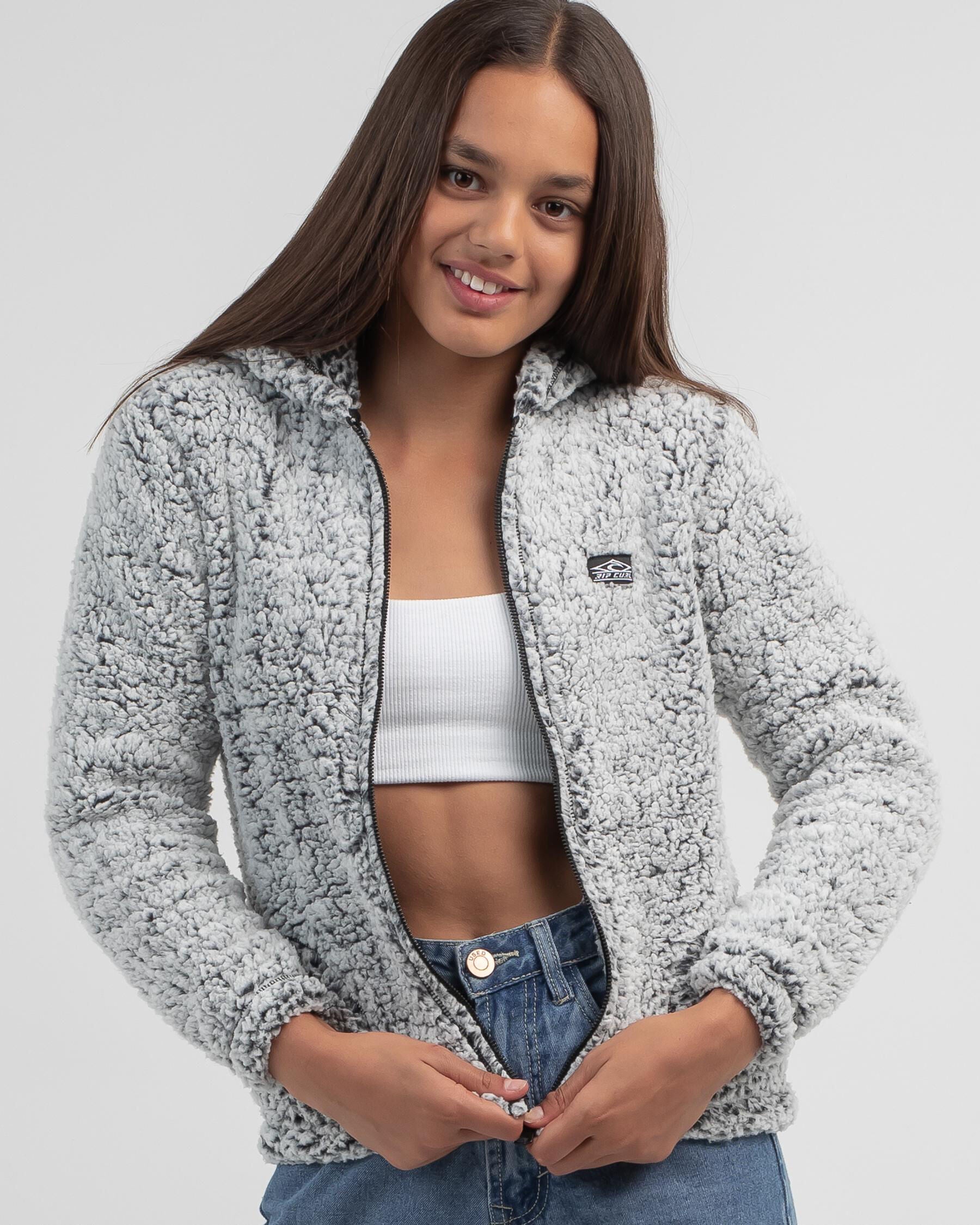 Rip Curl Girls' Dark N Stormy Hoodie in Grey