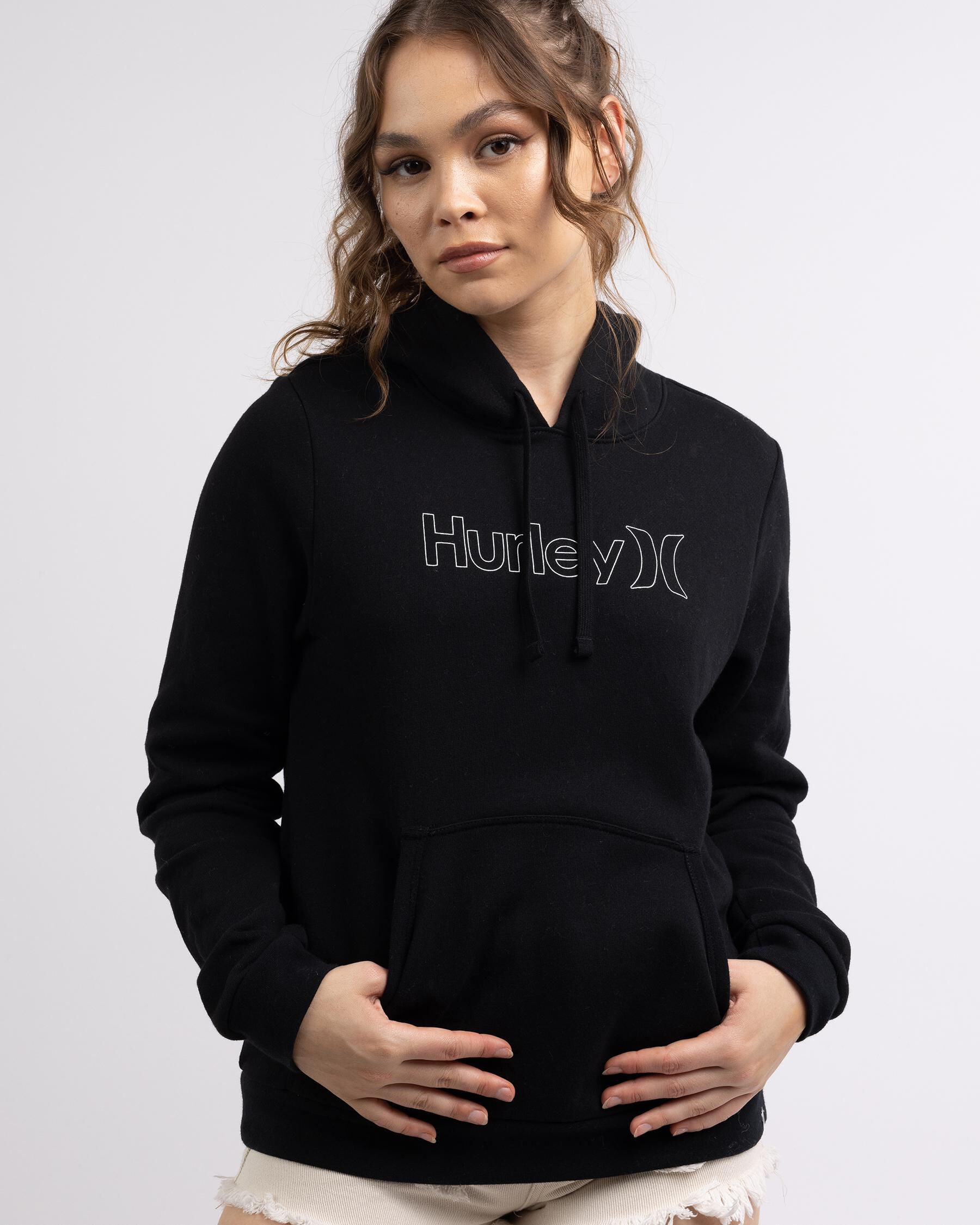 Hurley Women's Oao Outline Hoodie in Black