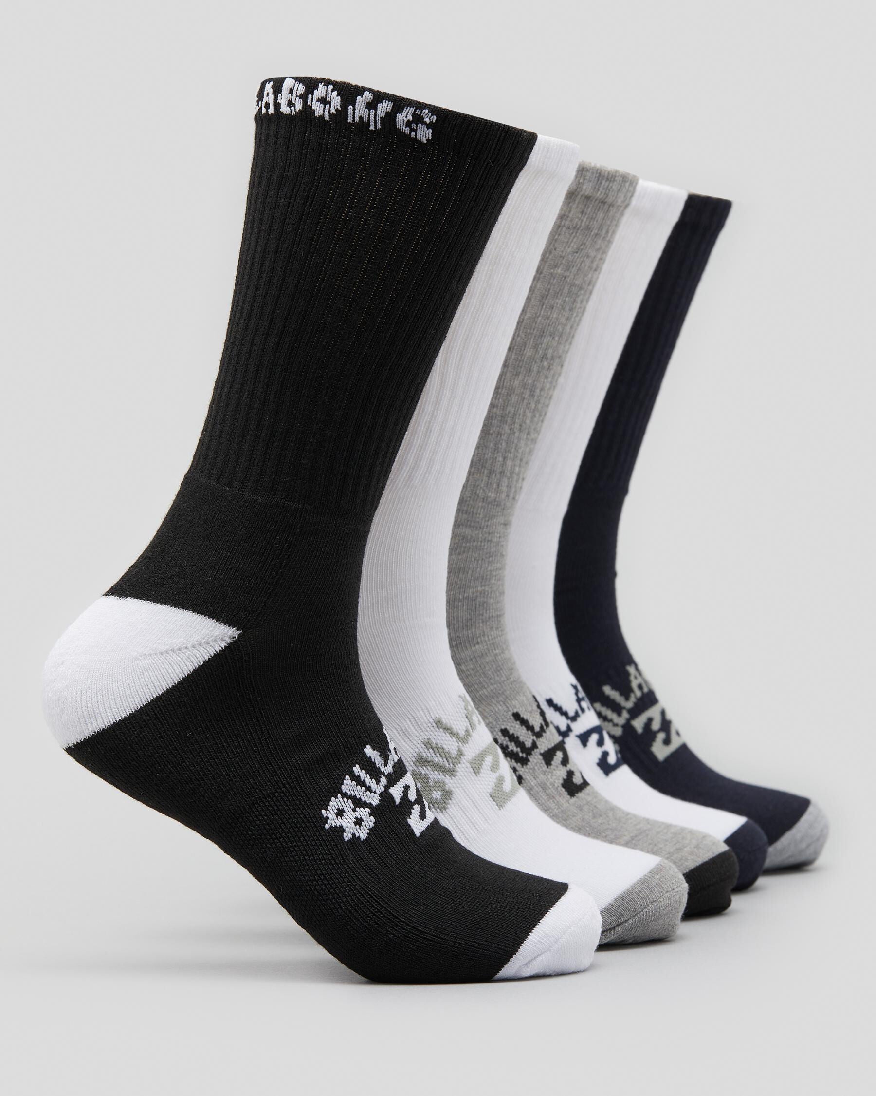 Billabong Men's Sports Socks 5 Pack