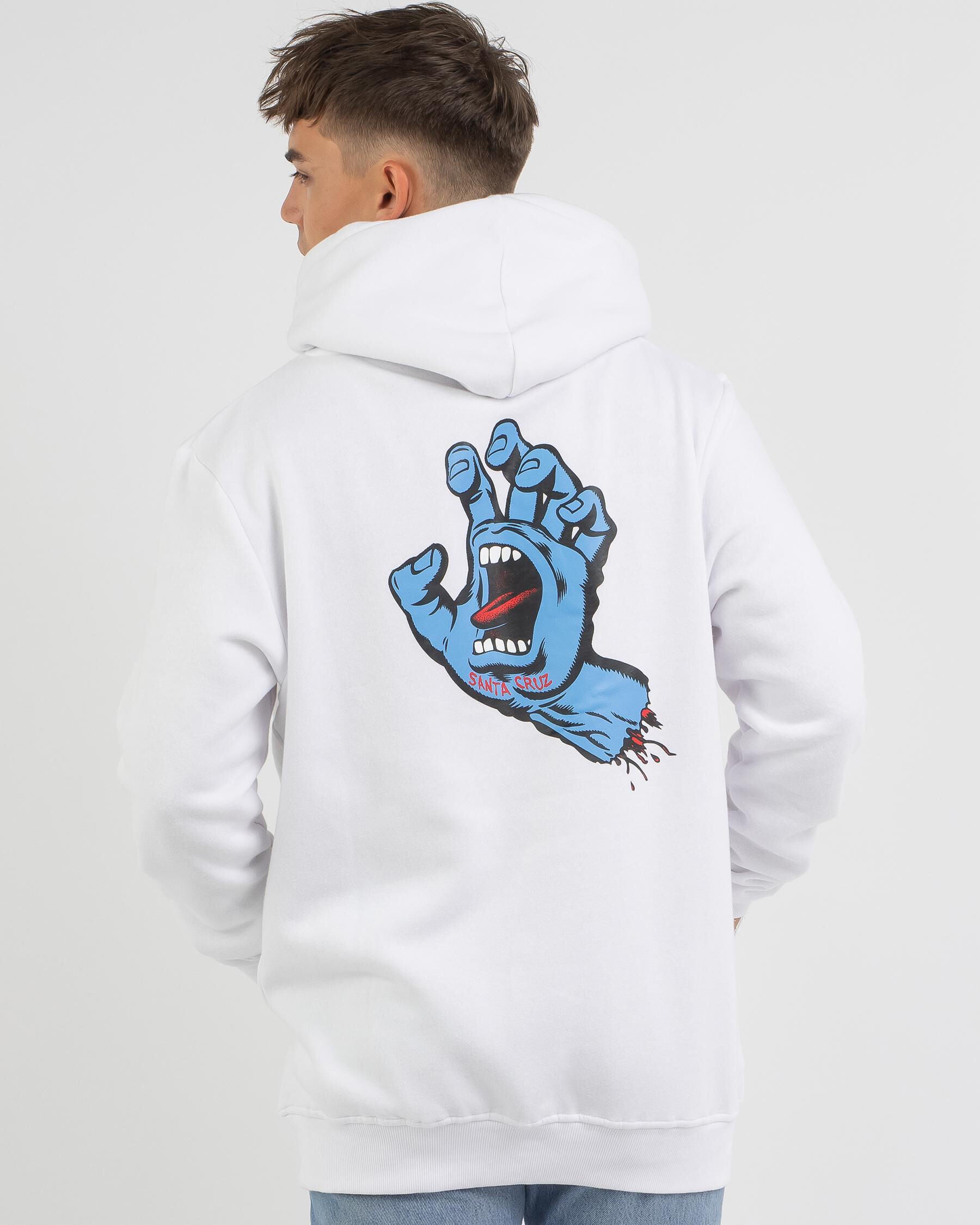 Santa Cruz Men's Screaming Hand Hoodie in White