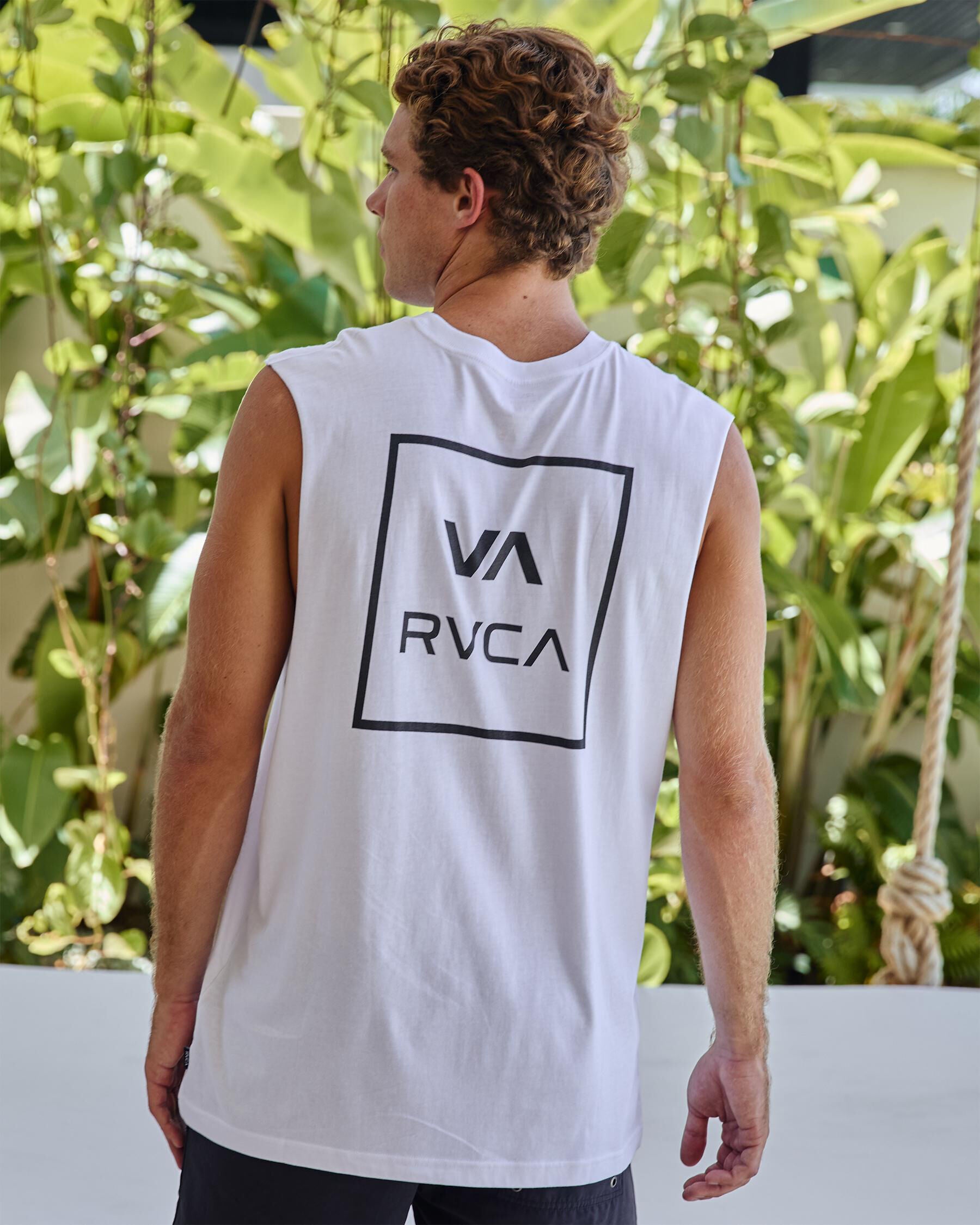 RVCA Men's Va All The Ways Muscle Tank Top in White
