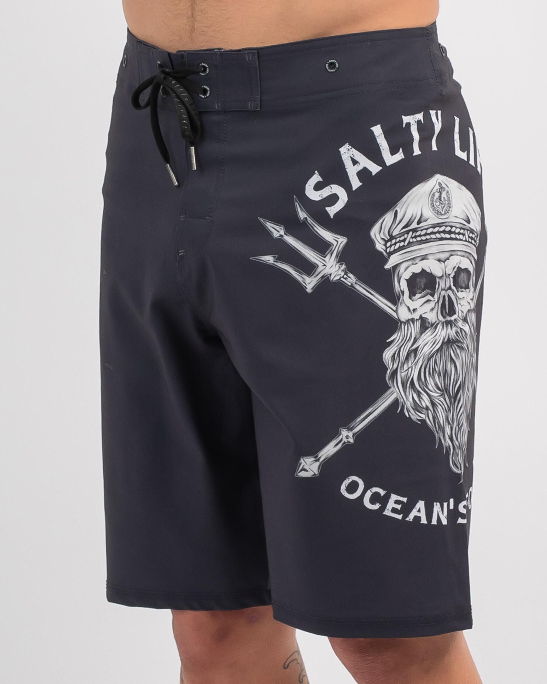 Salty Life Men's Oceans Board Shorts in Grey