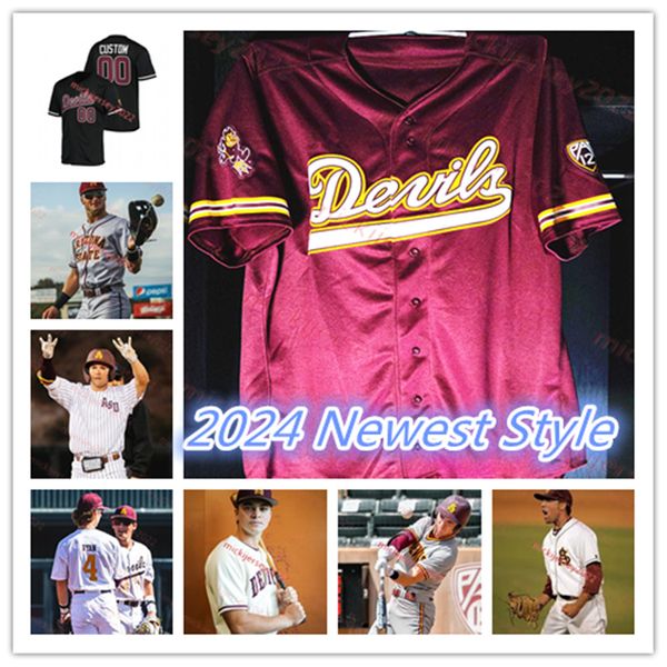 Jacob Tobias Arizona State Baseball Jersey Custom Stitched 12 Harris Williams 24 Isaiah Jackson 17 Ryan Campos 9 Kevin Karstetter Arizona St