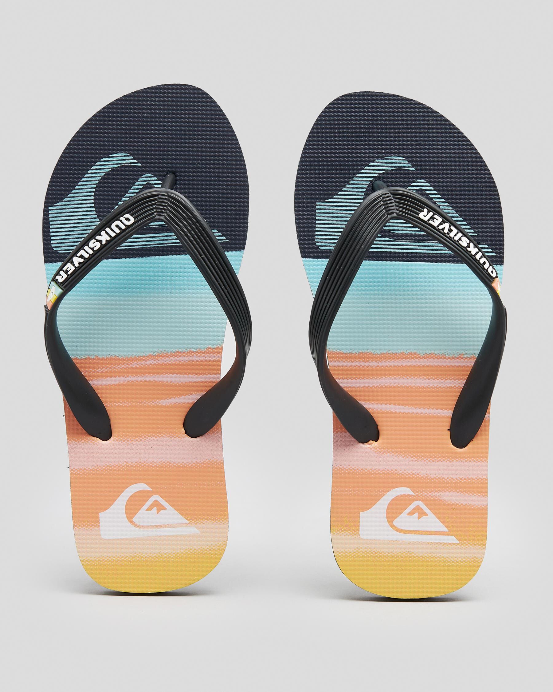Quiksilver Boys' Molokai Panel Youth Flip Flops in Black