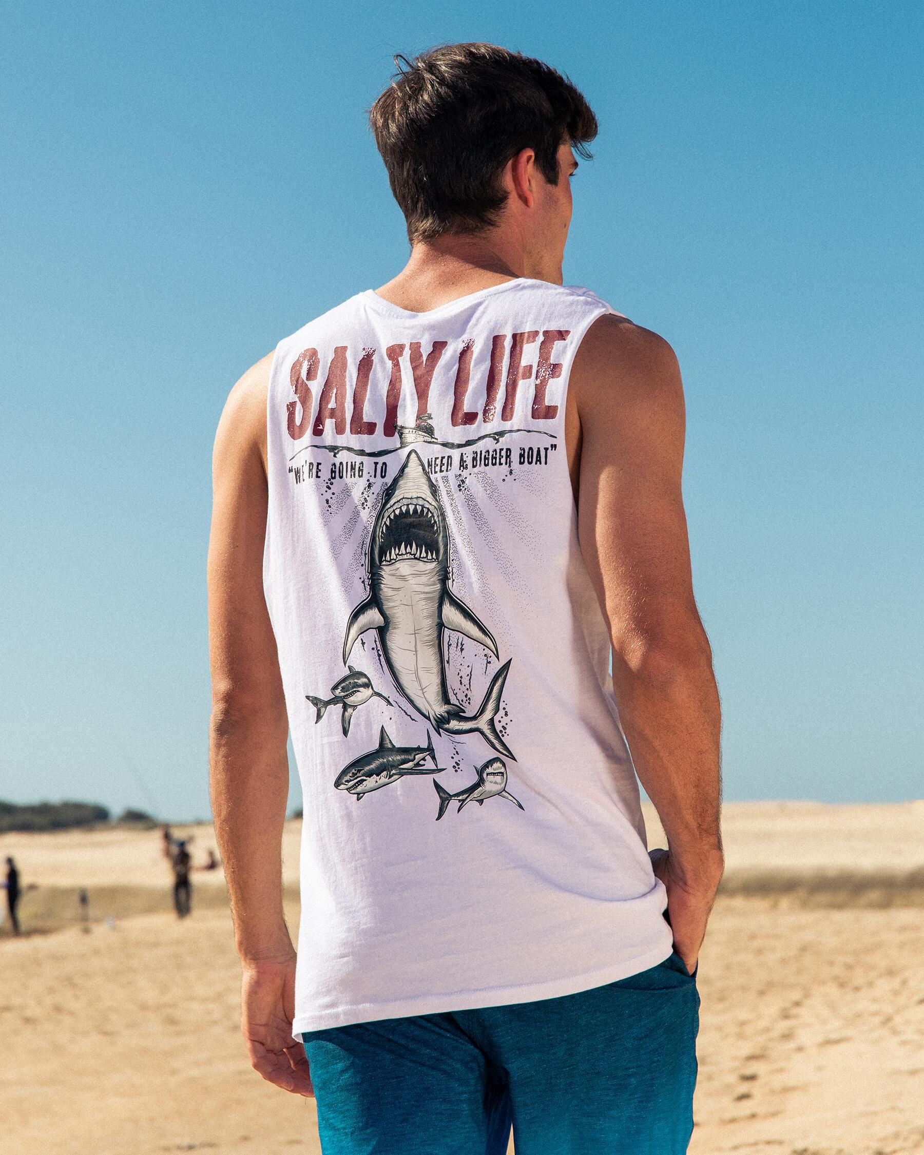 Salty Life Men's Frenzy Muscle Tank Top in White
